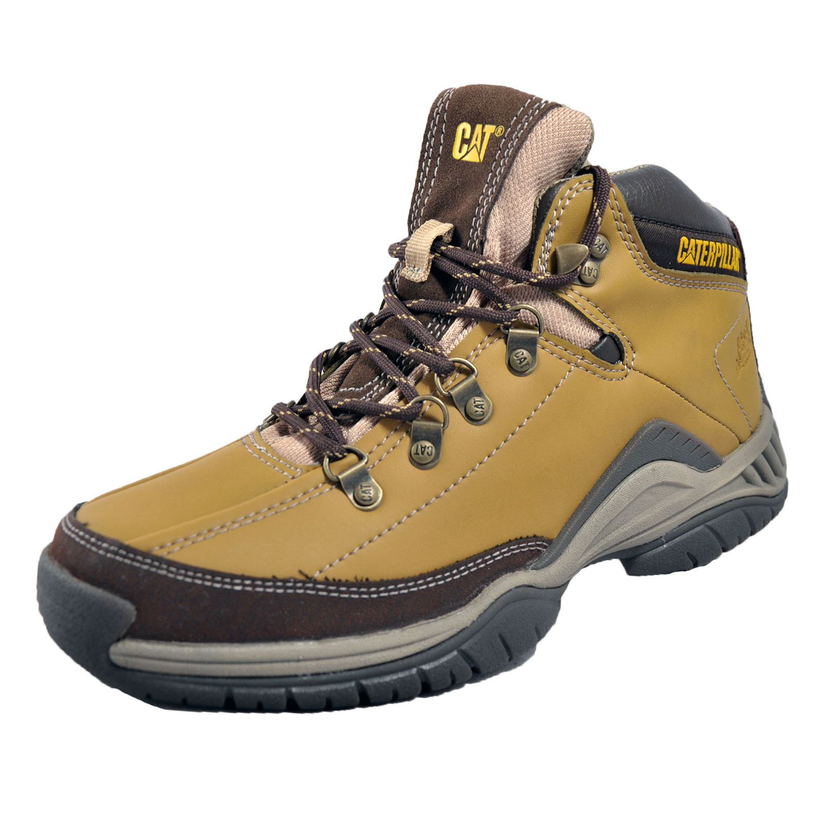 Caterpillar CAT Collateral Mid Mens Outdoor Workwear Hiking Walking Boots Straw eBay