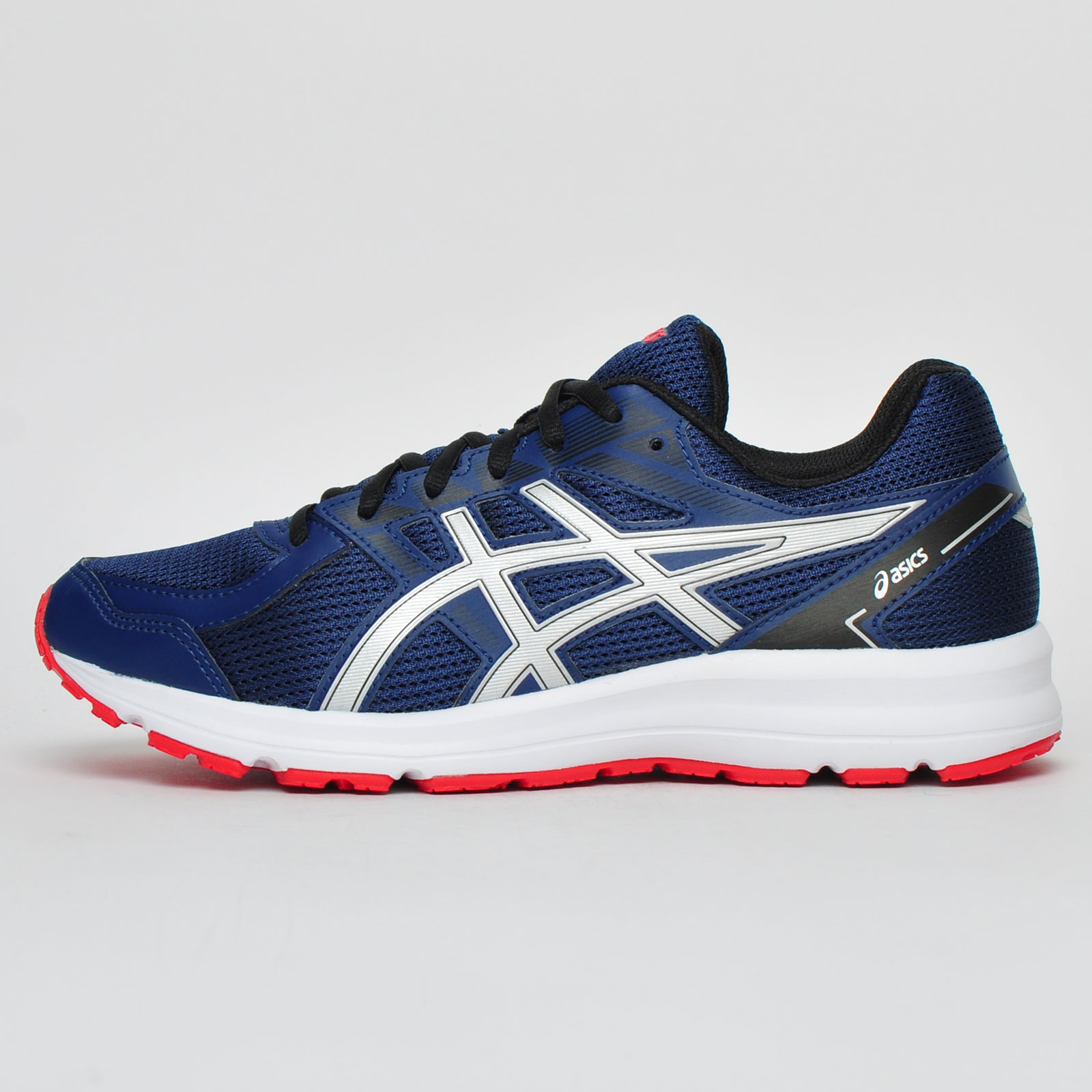 navy asics trainers