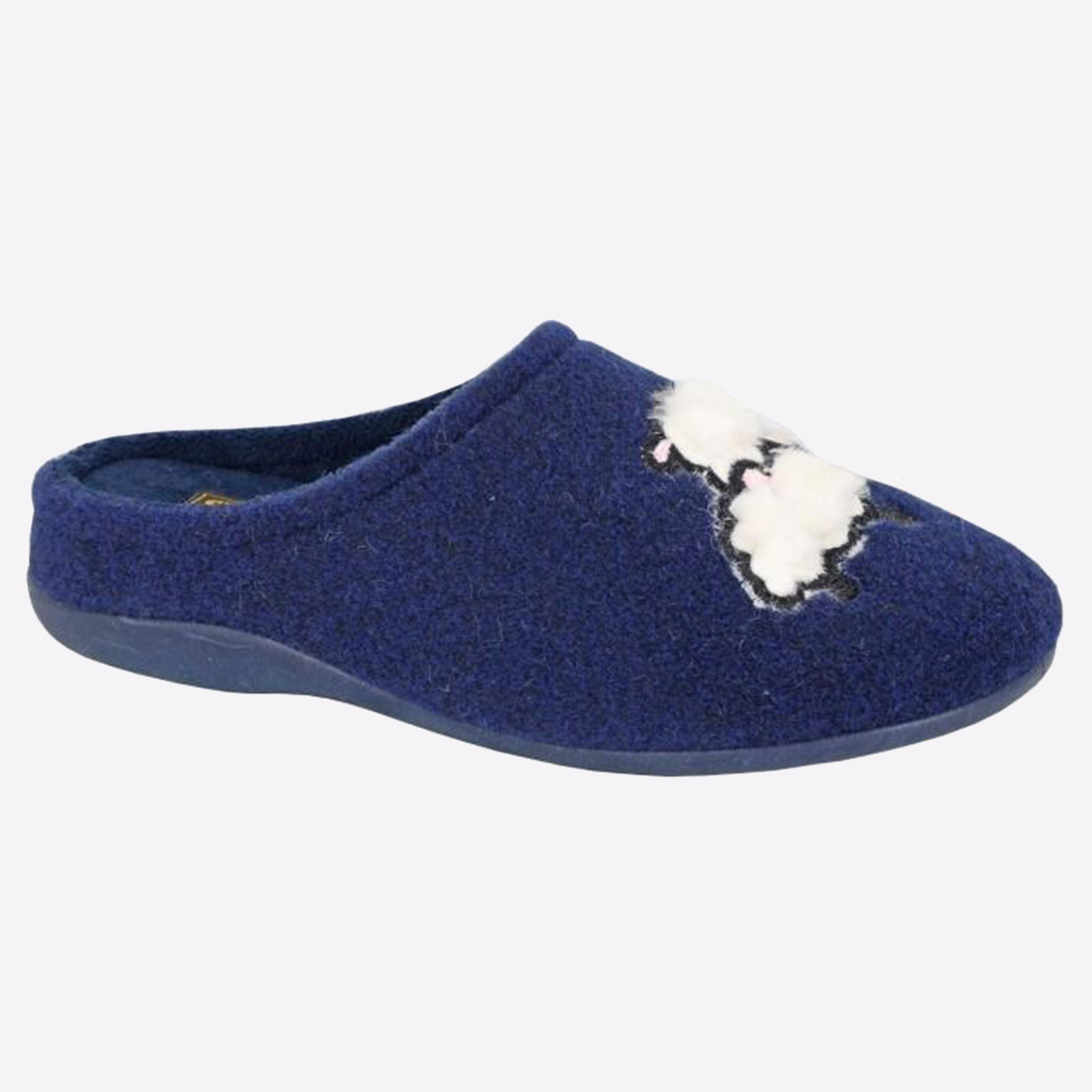 Sleepers Suzie Sheep Mule MEMORY FOAM Womens Ladies Slippers Navy