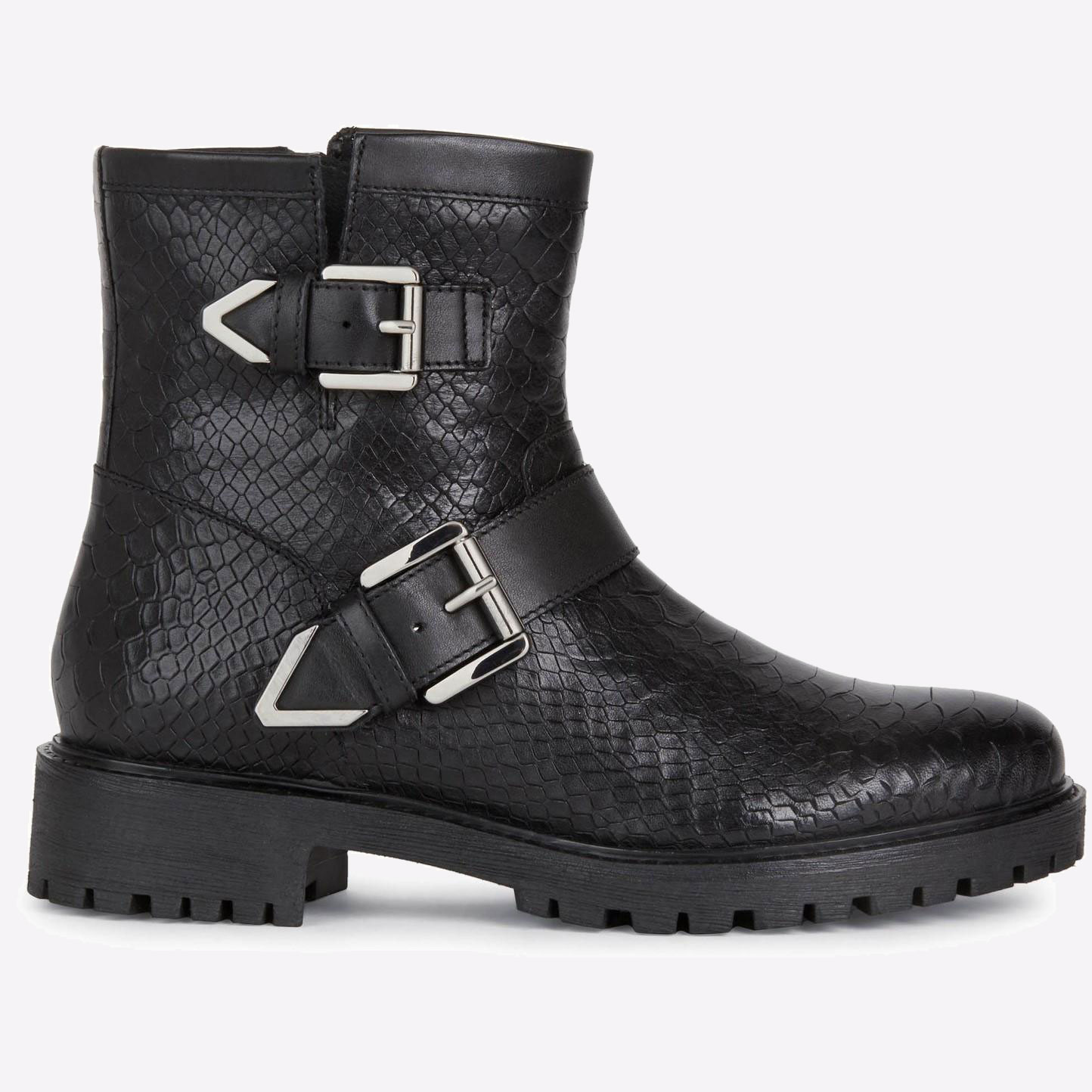 Geox Hoara Womens Casual Fashion Leather Urban Ankle Boots Black