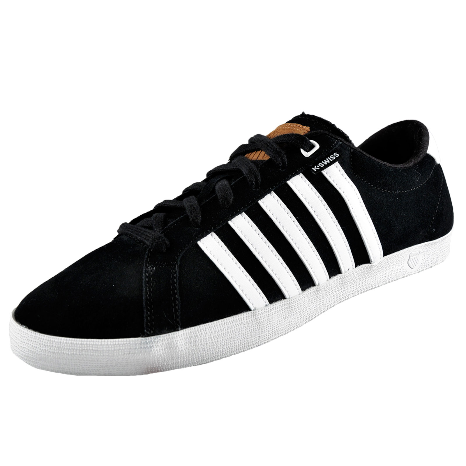 K Swiss Mens All Court II Classic Leather Casual Retro Trainers Black ...