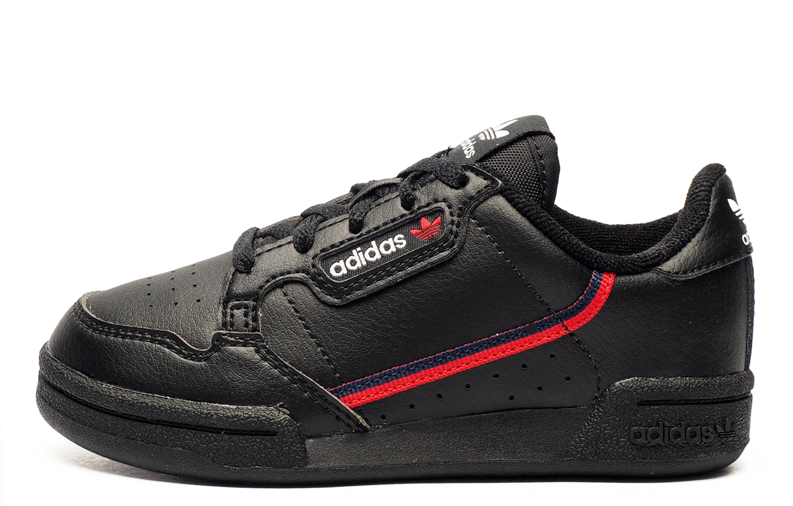 Adidas Original Continental 80 Kids Leather Trainers  Size: 11 Colour : Black / Red