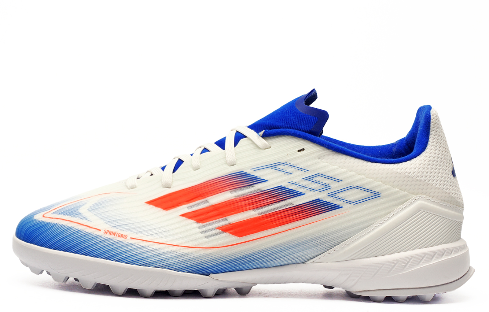 Adidas F50 League Men's Football | Boots  | Cloud White / Solar Red / Lucid Blue  | UK Size 10.5