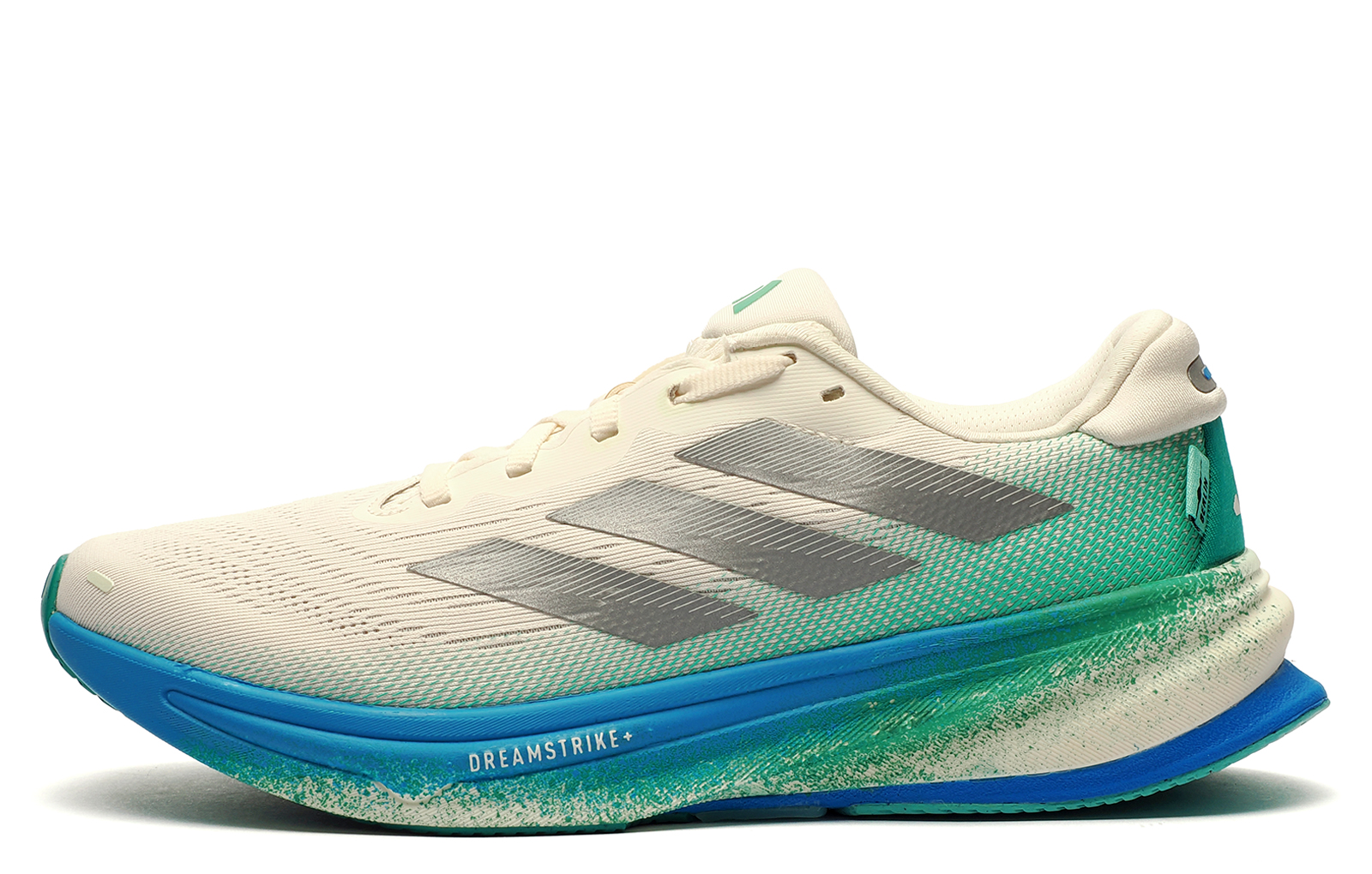Adidas Supernova Rise 2 Womens Running Shoes | Running Trainers  | Chalk White / Silver Metalic / Glory Green  | UK Size 6.5