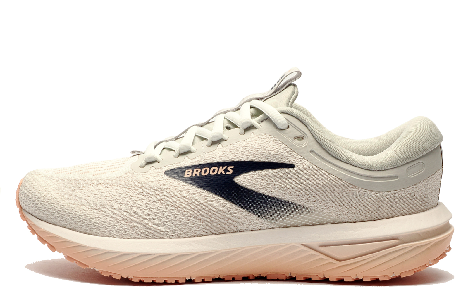 Brooks Revel 7 Womens Running Shoes | Running Trainers  | Oyster / White / Peach  | UK Size 9.5