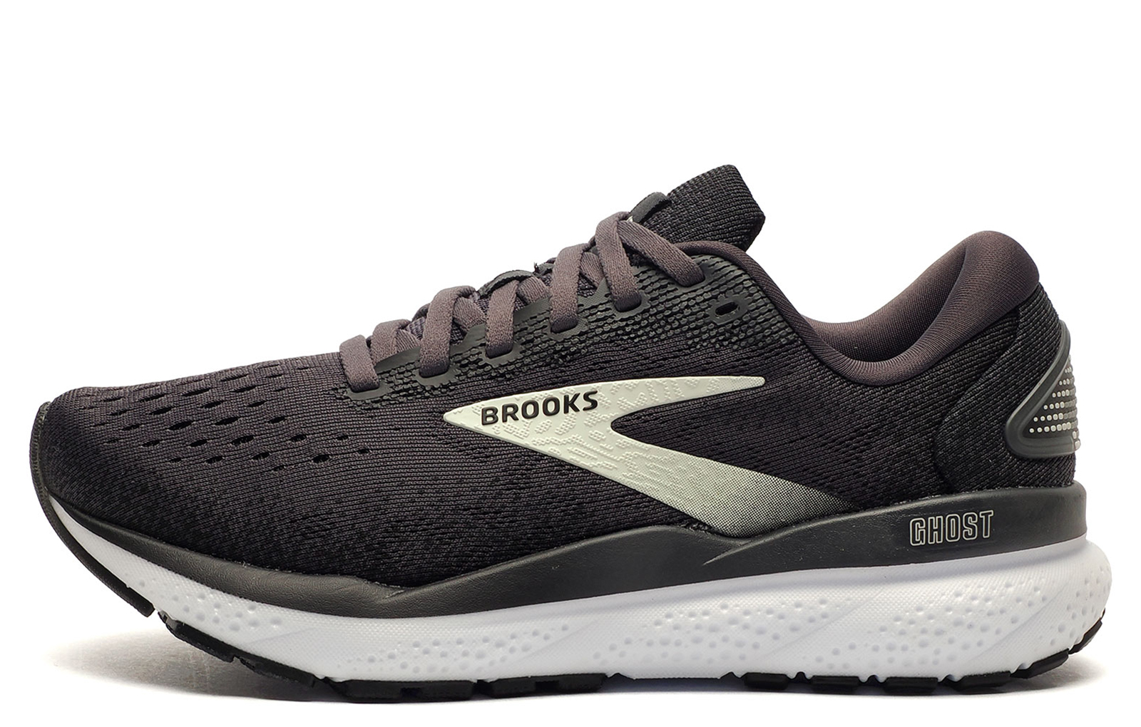 Brooks Ghost 16 Womens Running Shoes Pre-Loved | Running Trainers  | Black / Grey / White  | UK Size 5