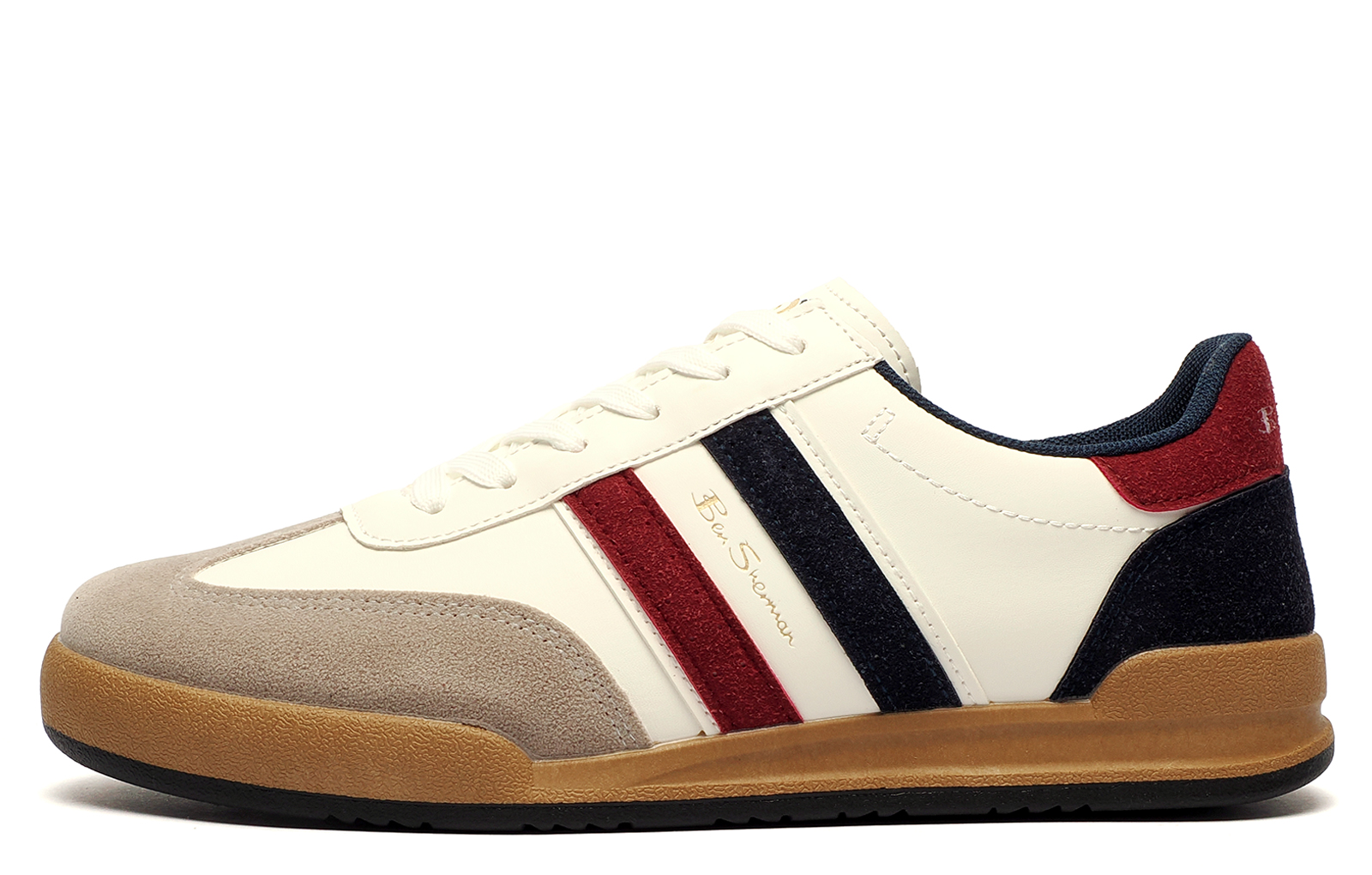 Ben Sherman Original Sokka Men's Trainers  Size: 8 Colour : White / Navy / Red