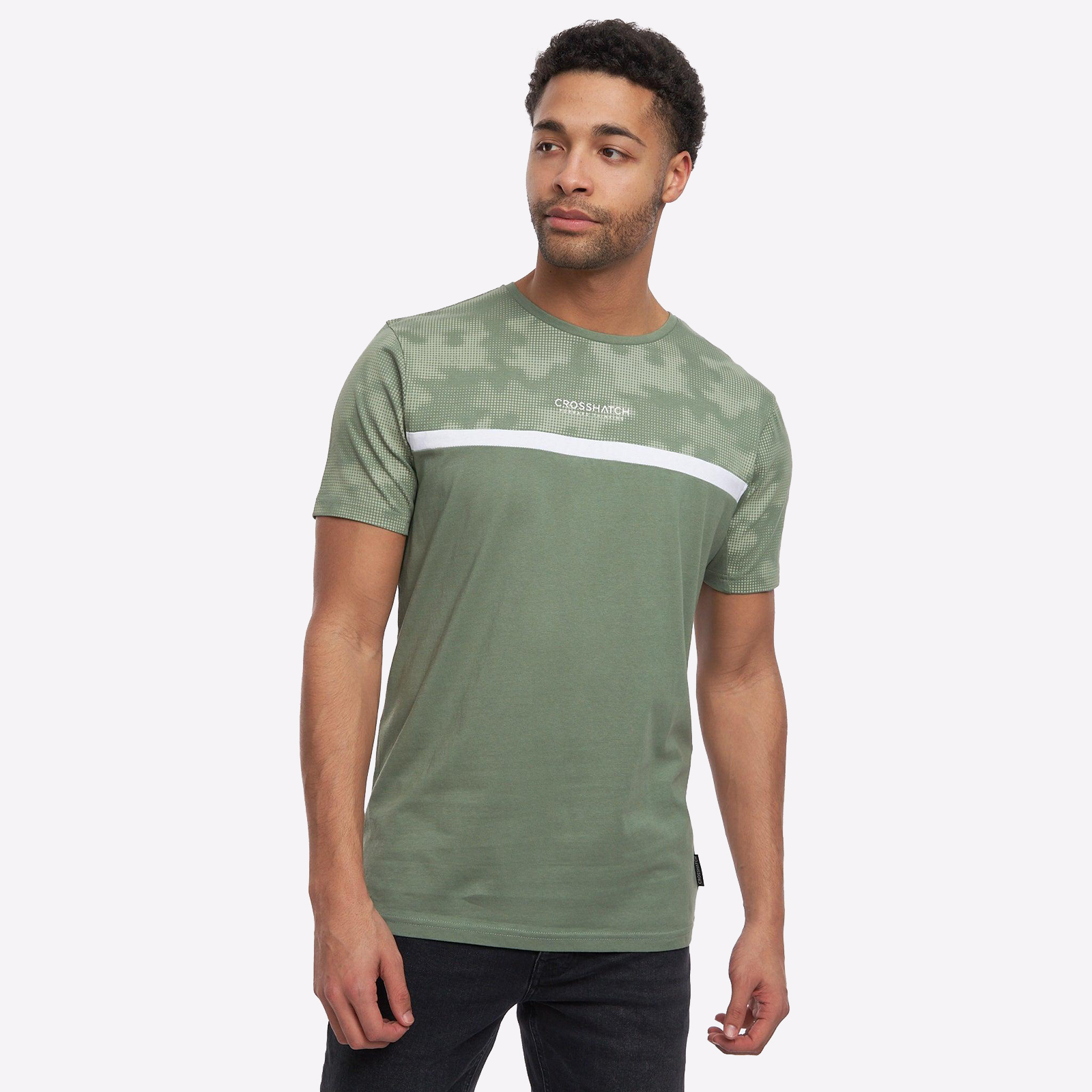 Crosshatch Cavero Camo Panel T-Shirt Mens - BTM-1678