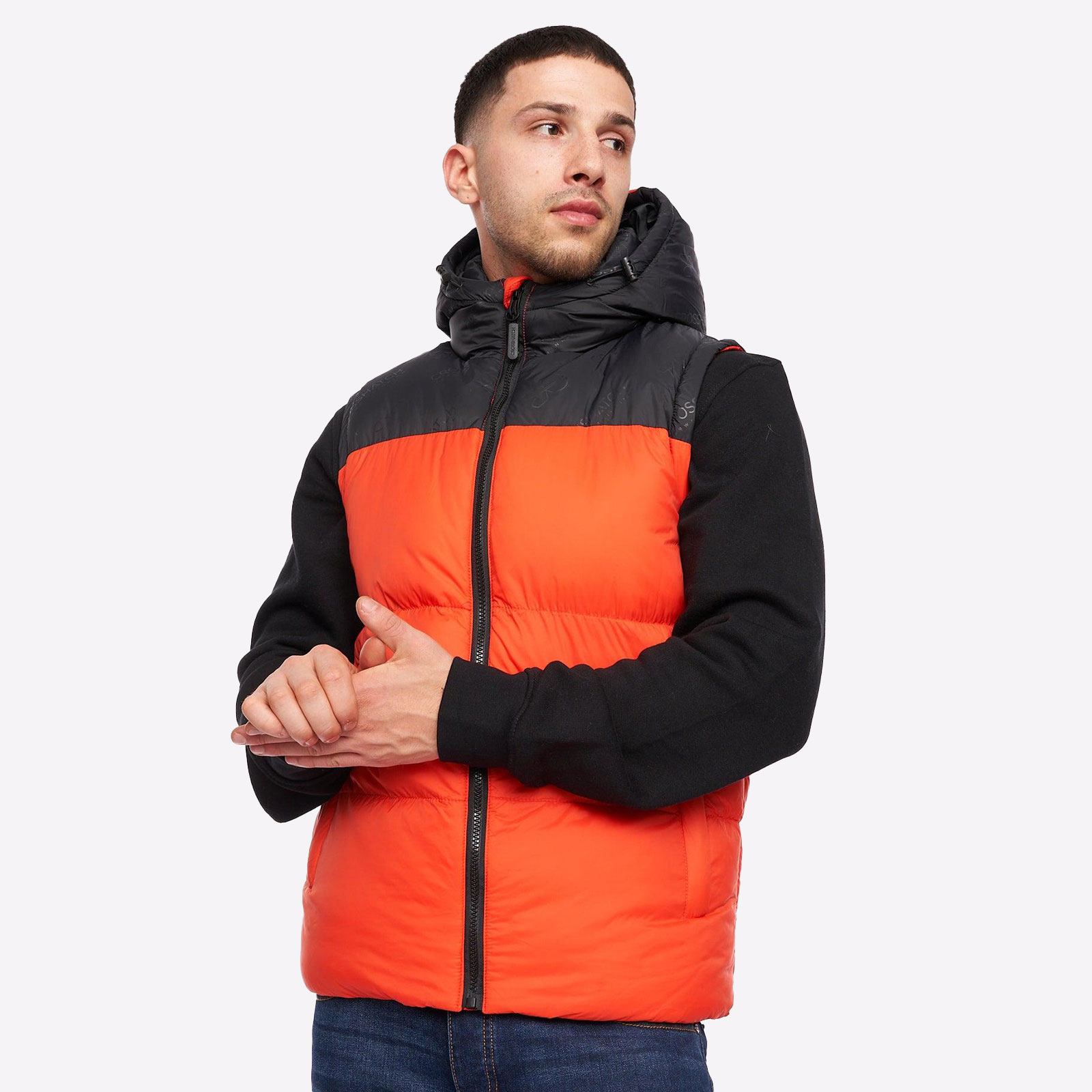 Crosshatch Chemerley Hooded Gilet Men's Trainers, Size S In Orange