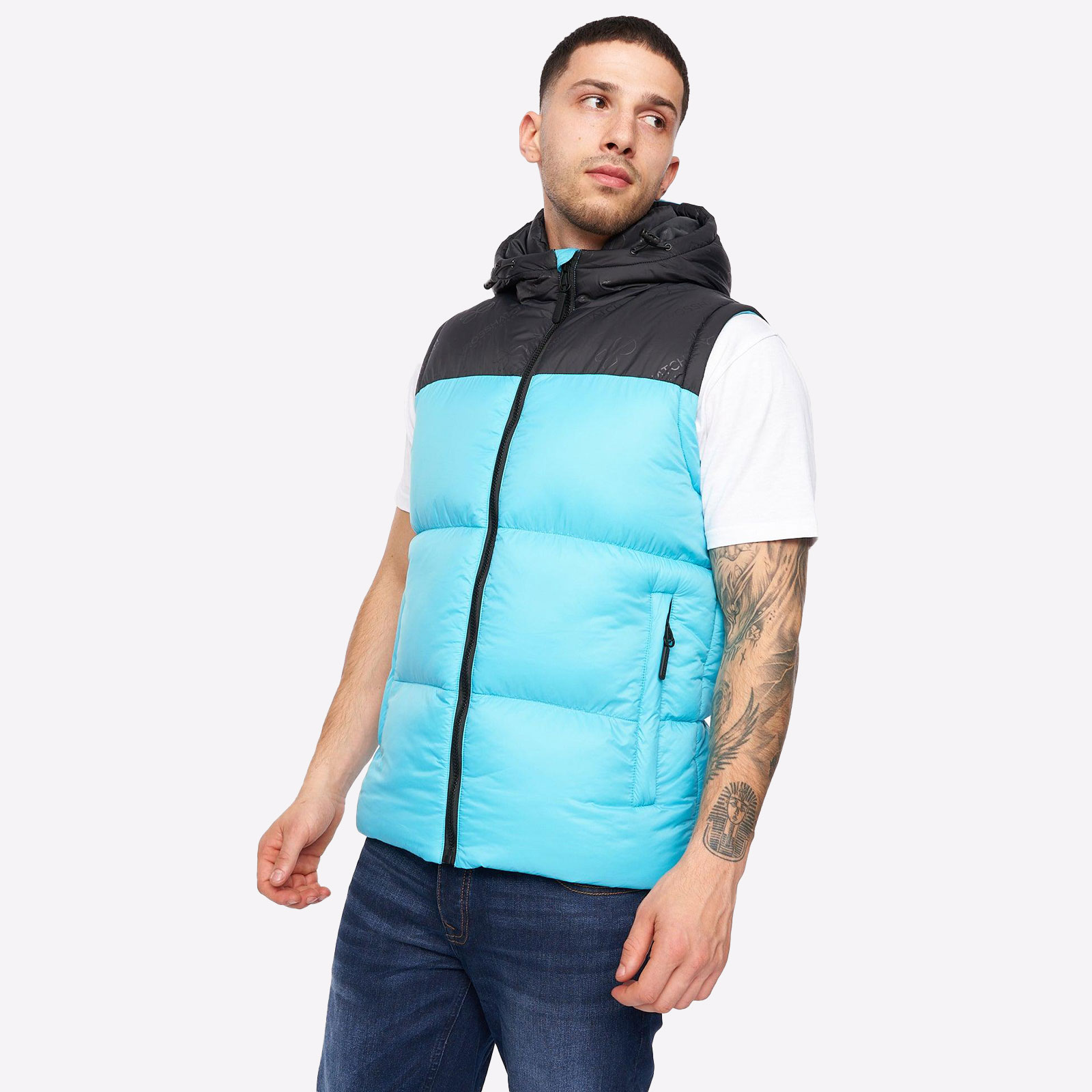 Crosshatch Chemerley Hooded Gilet Men's Trainers, Size S In Turquoise