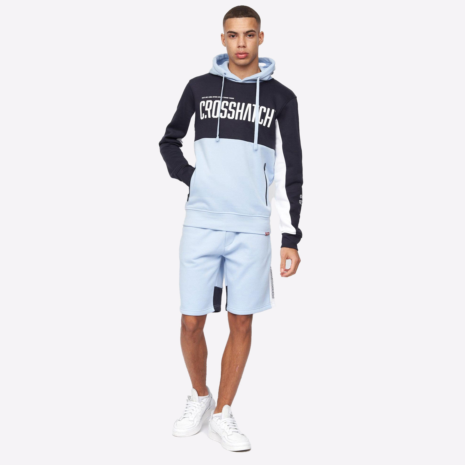 Crosshatch Compounds Hoodie Men's - Adult - Navy/Light Blue | Hoodies  | Navy/Light Blue  | UK Size Small