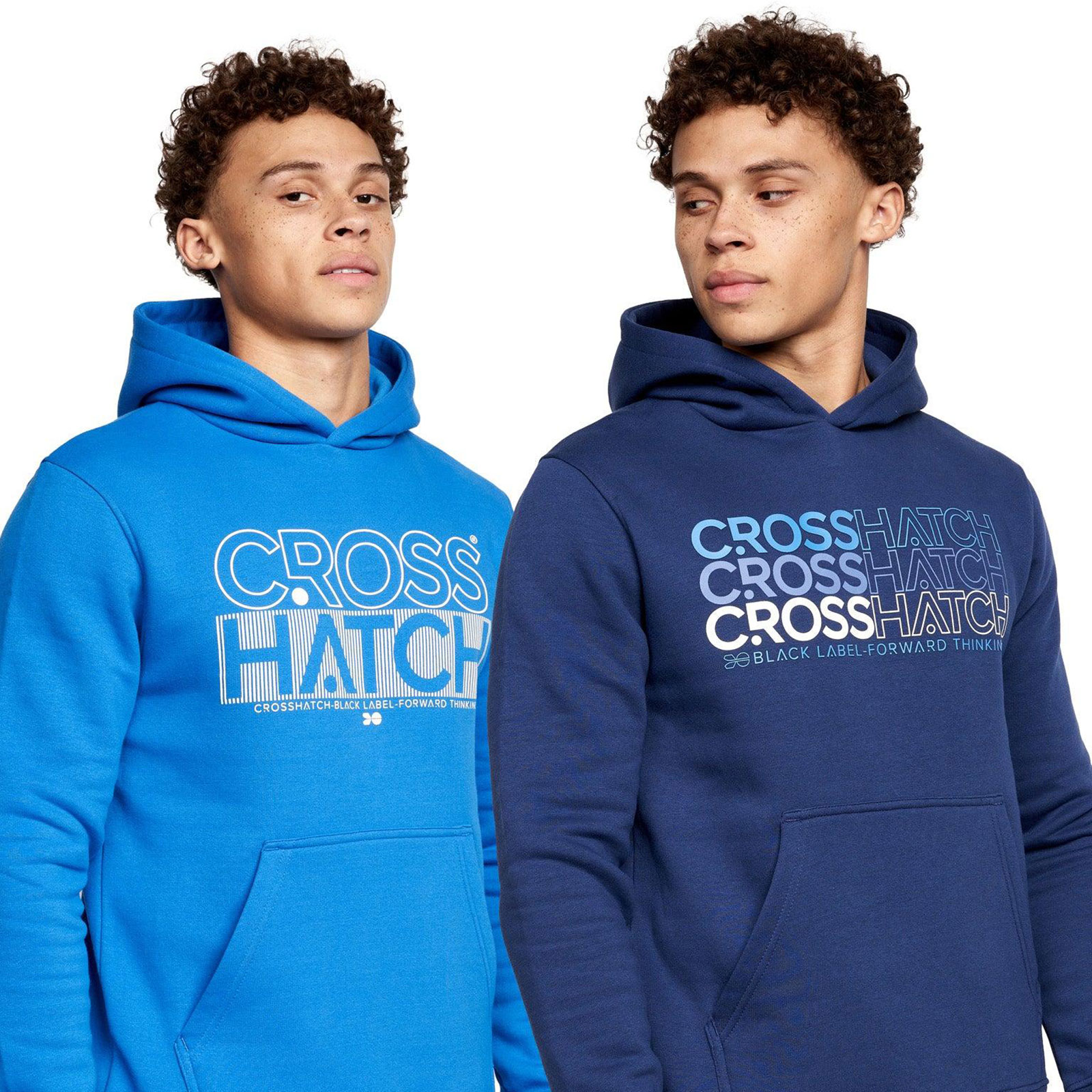 Crosshatch Larmen Hoodie Men's (2 Pack) - Adult - Navy/Blue | Hoodies  | Navy/Blue  | UK Size Small