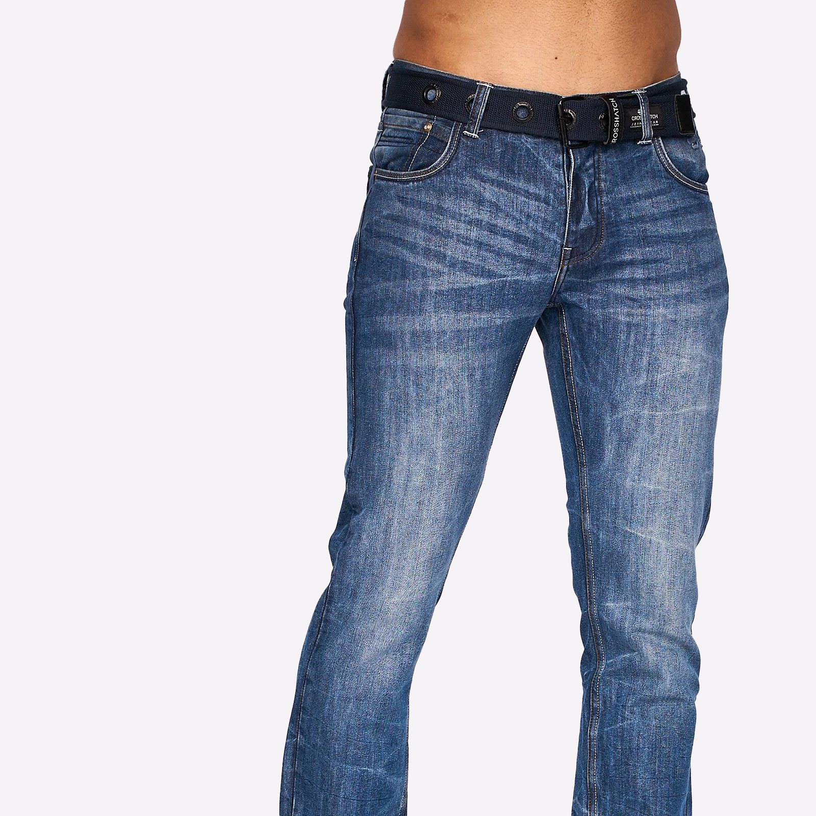 Crosshatch New Embossed Techno Jeans Men's Trainers  Size:  Colour : Stone Wash W38 L32 In Stone Wash