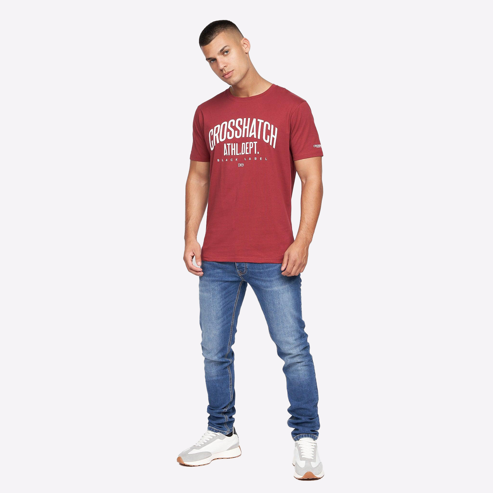 Crosshatch Oldskool T-Shirt 2Pk Men's | T-Shirt  | Red/Grey  | UK Size Small