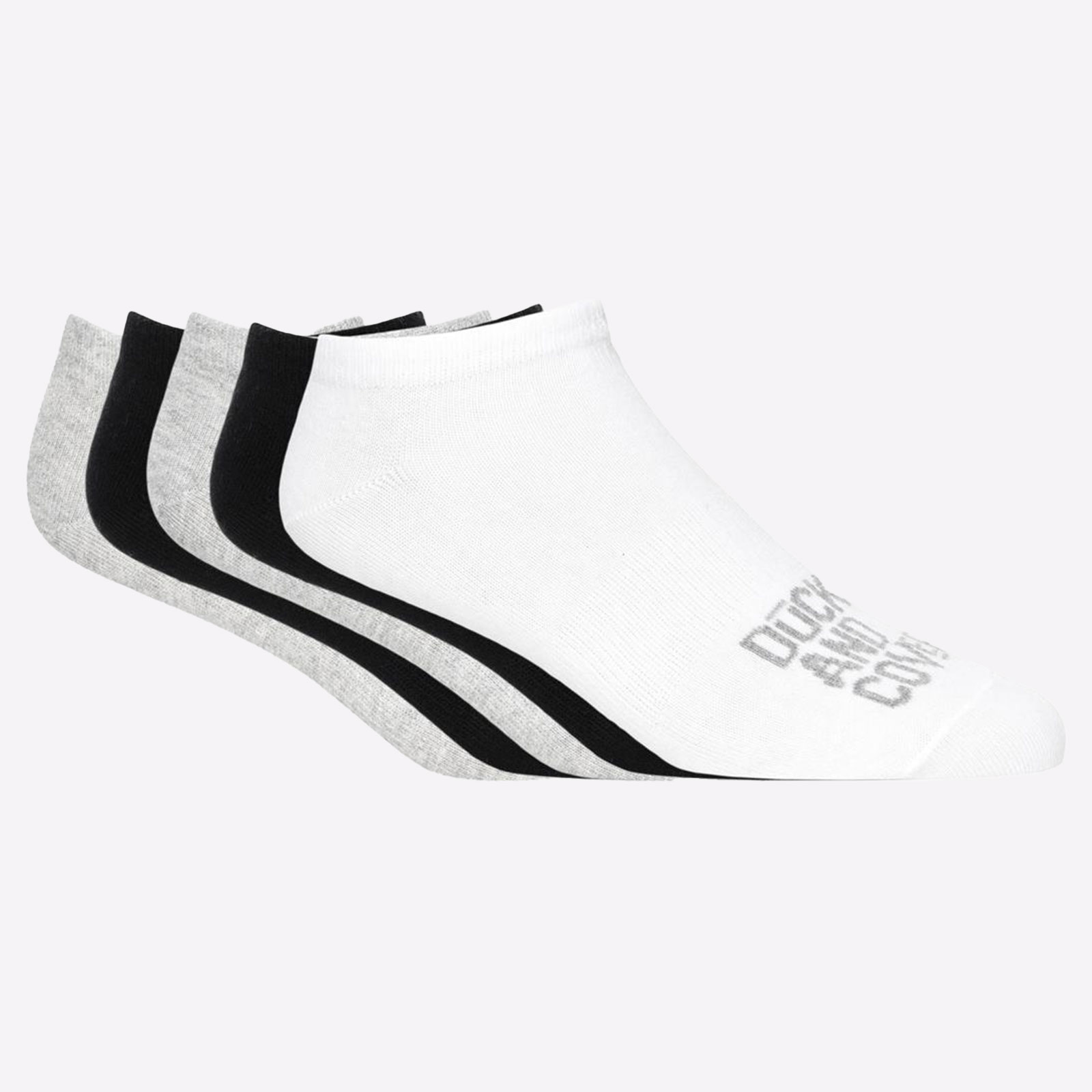 Duck And Cover Fubel Trainer Socks 5Pk Men's Trainers, Size 6-11/40-46 In Assorted / White / Black / Grey