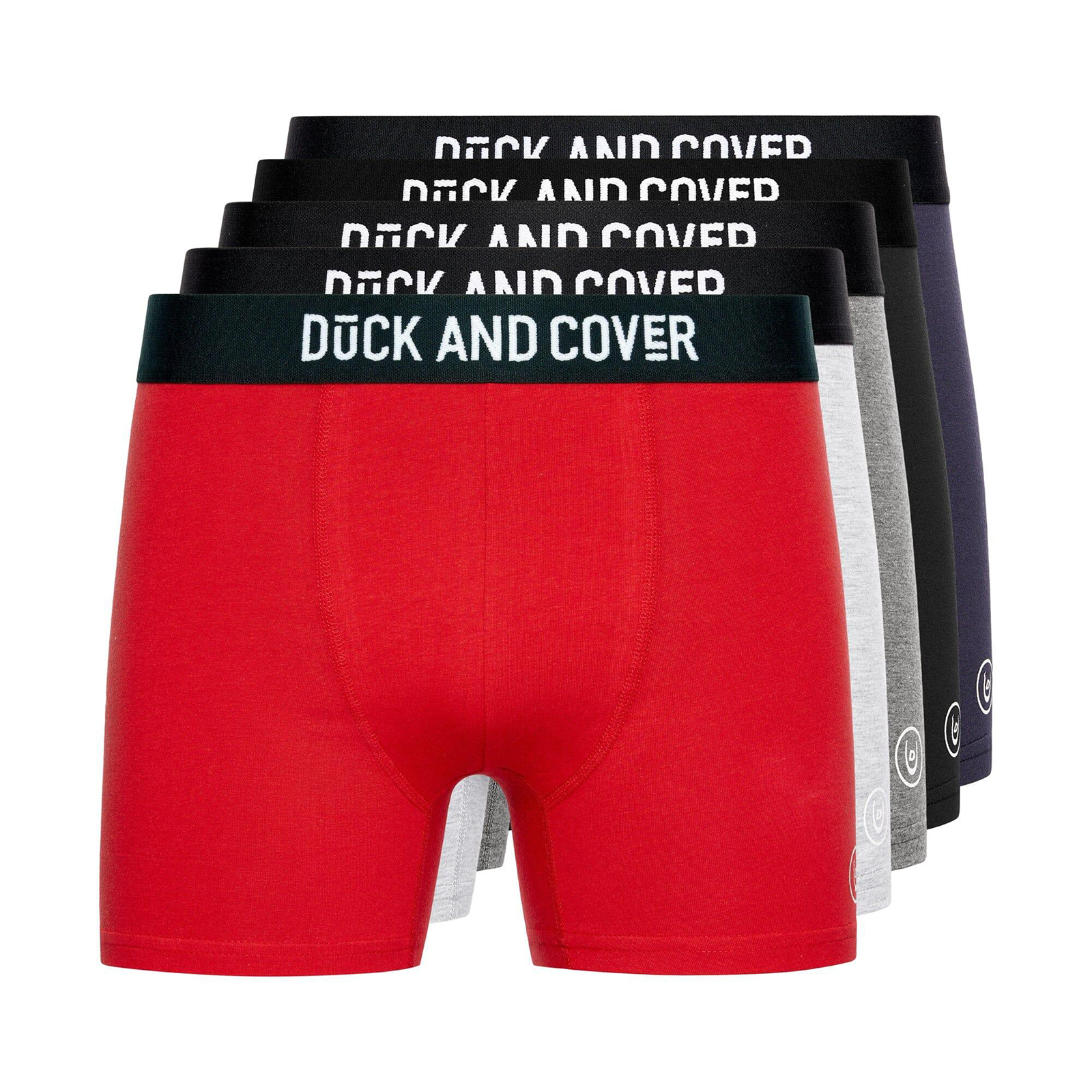 Duck And Cover Mulbers Boxers 5Pk Men's  Colour : Black / Grey / Light Grey / Navy / Red