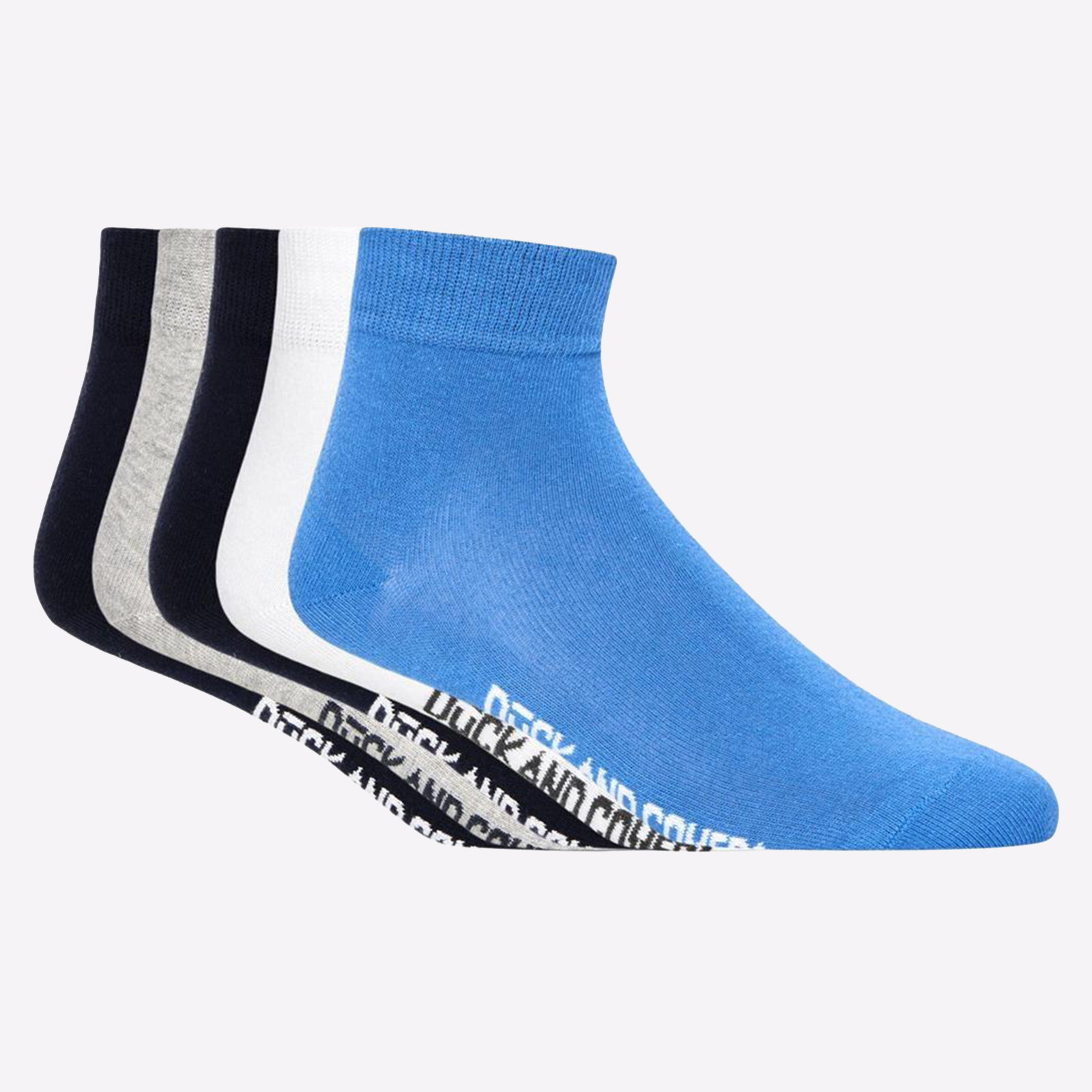 Duck And Cover Oclate Sports Socks 5Pk Men's Trainers, Size 6-11/40-46 In Assorted / Black / White / Blue