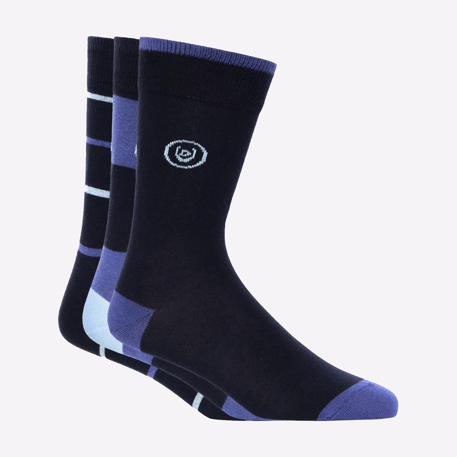 Duck And Cover Raphous Socks 3Pk Men's Trainers, Size 6-11/40-46 In Black / Assorted