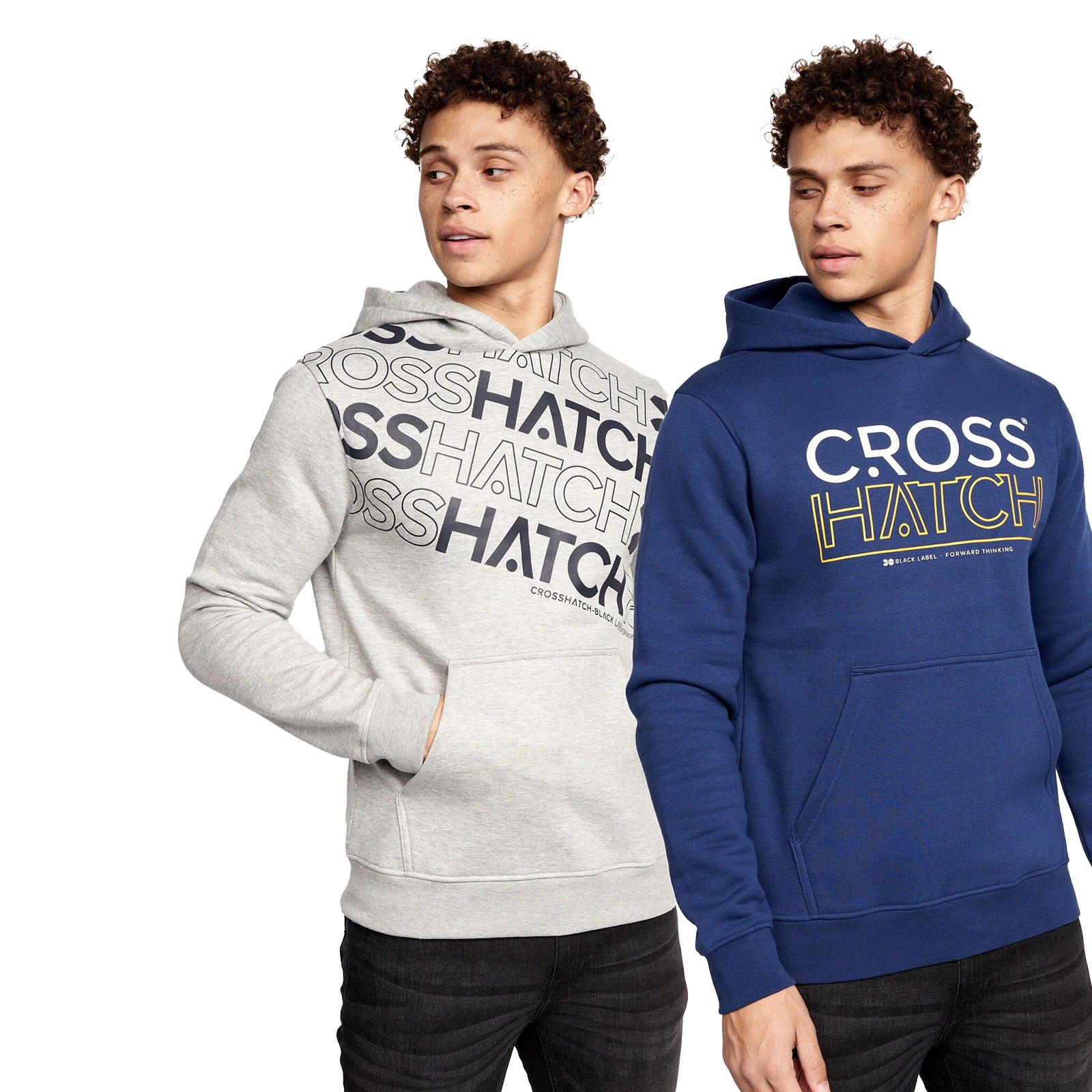 Crosshatch Shardo Hoodie 2Pk Men's - Adult - Navy/Grey Marl | Hoodies  | Navy/Grey Marl  | UK Size Small