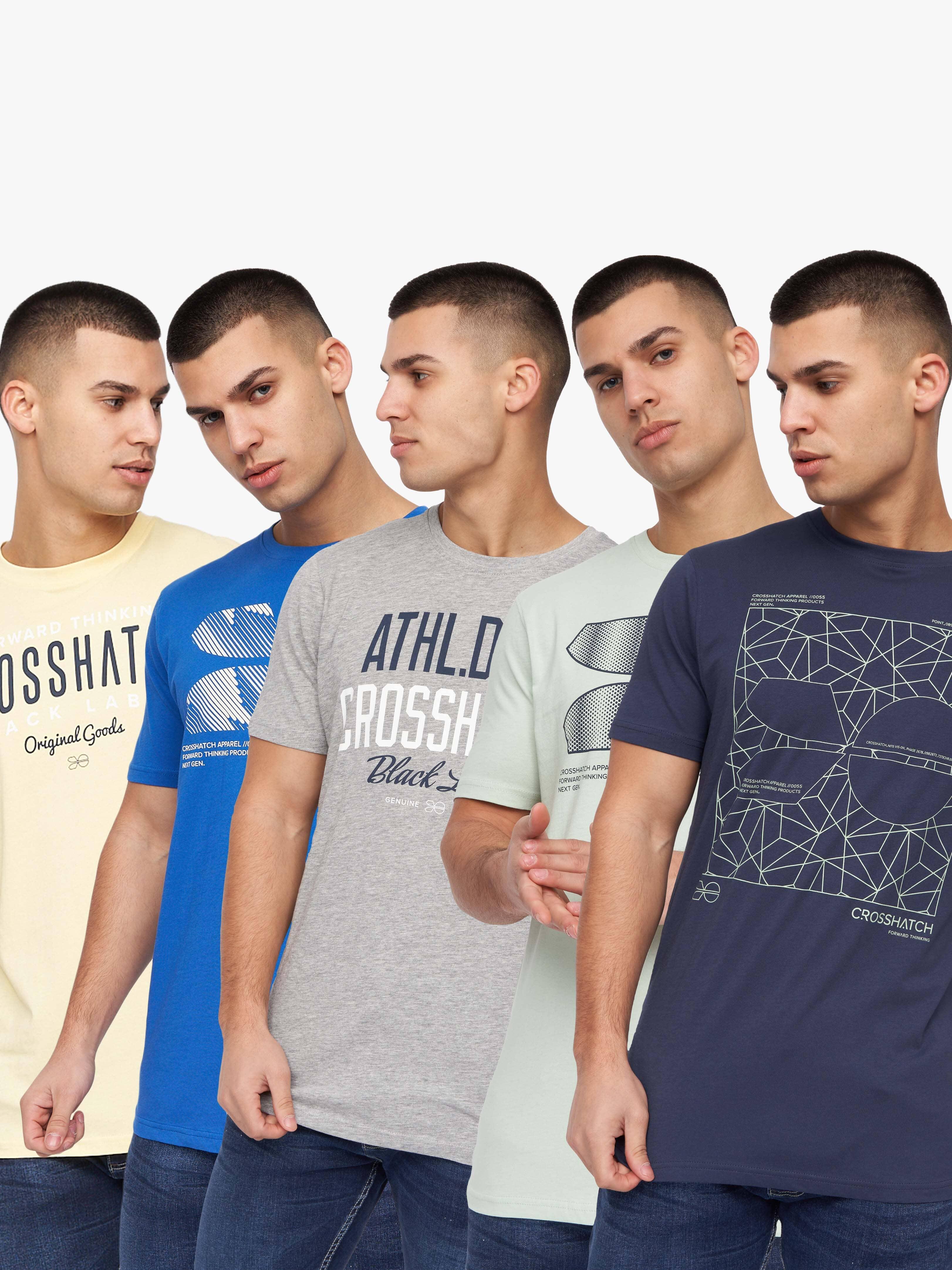 Crosshatch Sneepy T-Shirt 5Pk Assorted Men's | T-Shirt  | Assorted  | UK Size Small