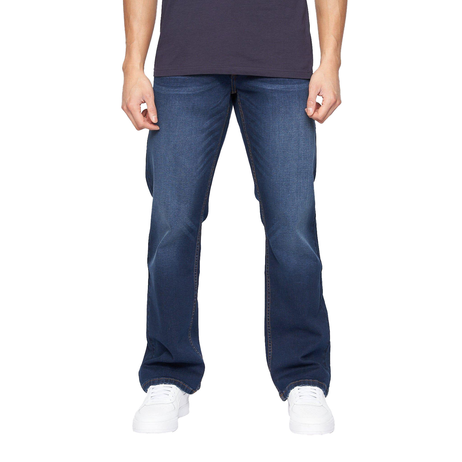Crosshatch Winsbury Bootcut Jeans Men's | Boots  | Navy  | UK Size W34 L32 In Navy