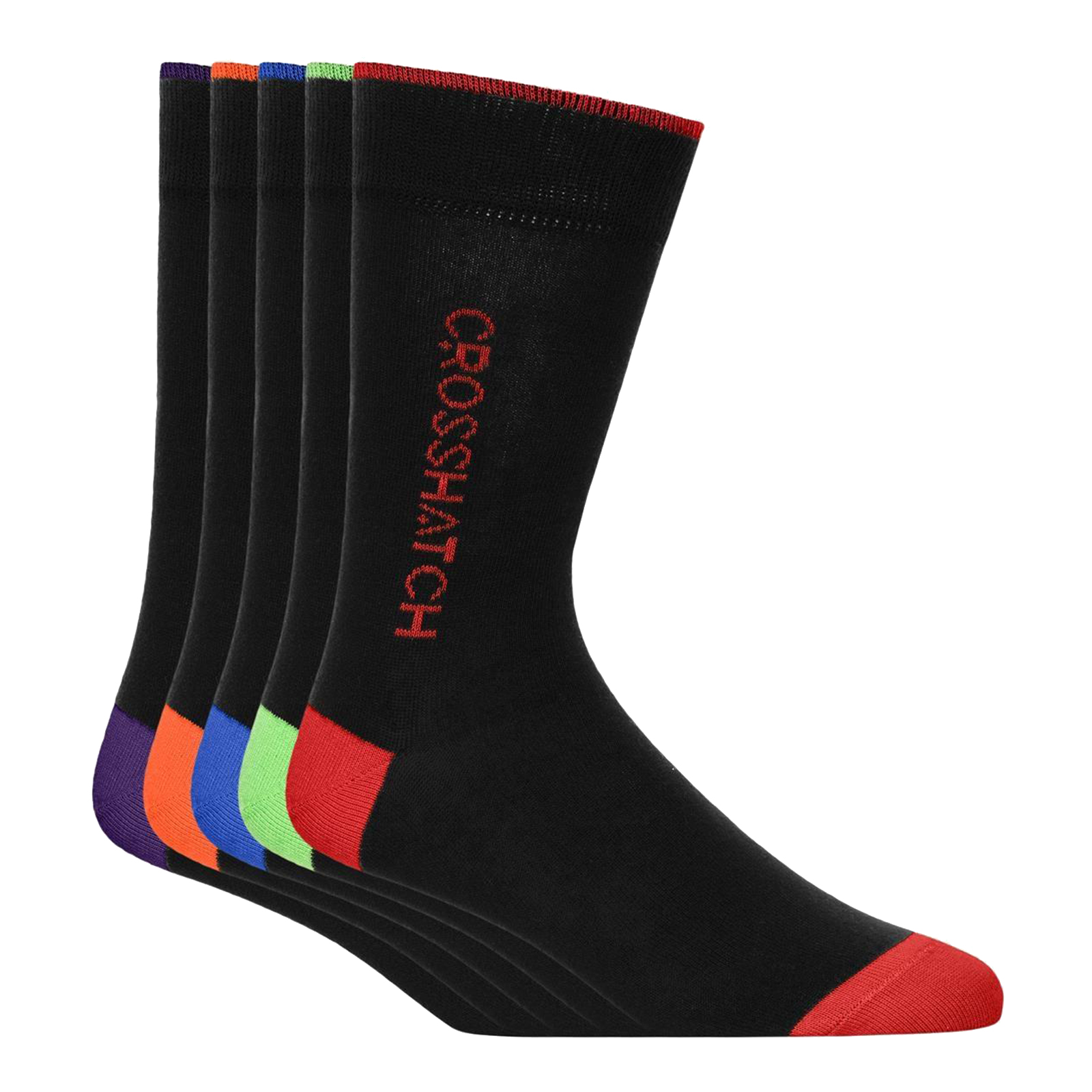 Crosshatch Glowbow Socks Men's 5Pk Men's Trainers, Size One Size In Black Colour : Black