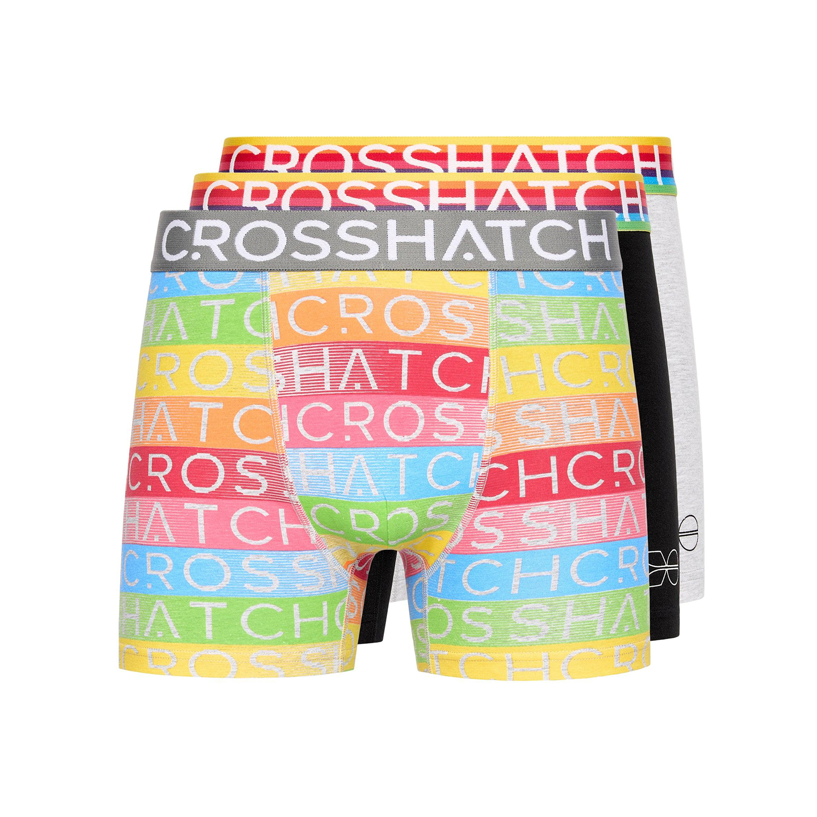 Crosshatch Rainbow Mix Men's Boxer Shorts 3Pk