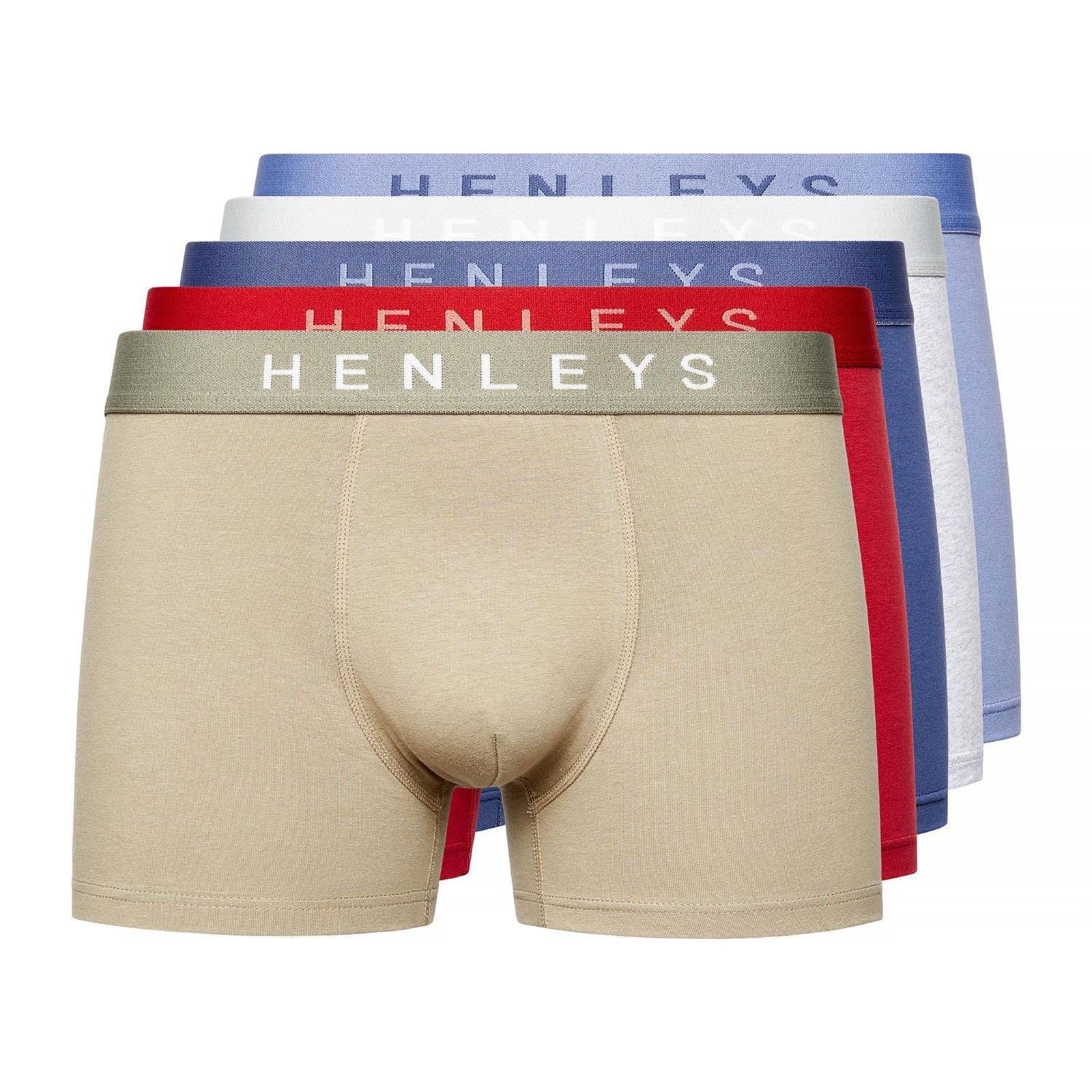 Henleys Motley Boxer Shorts 5Pk Men's