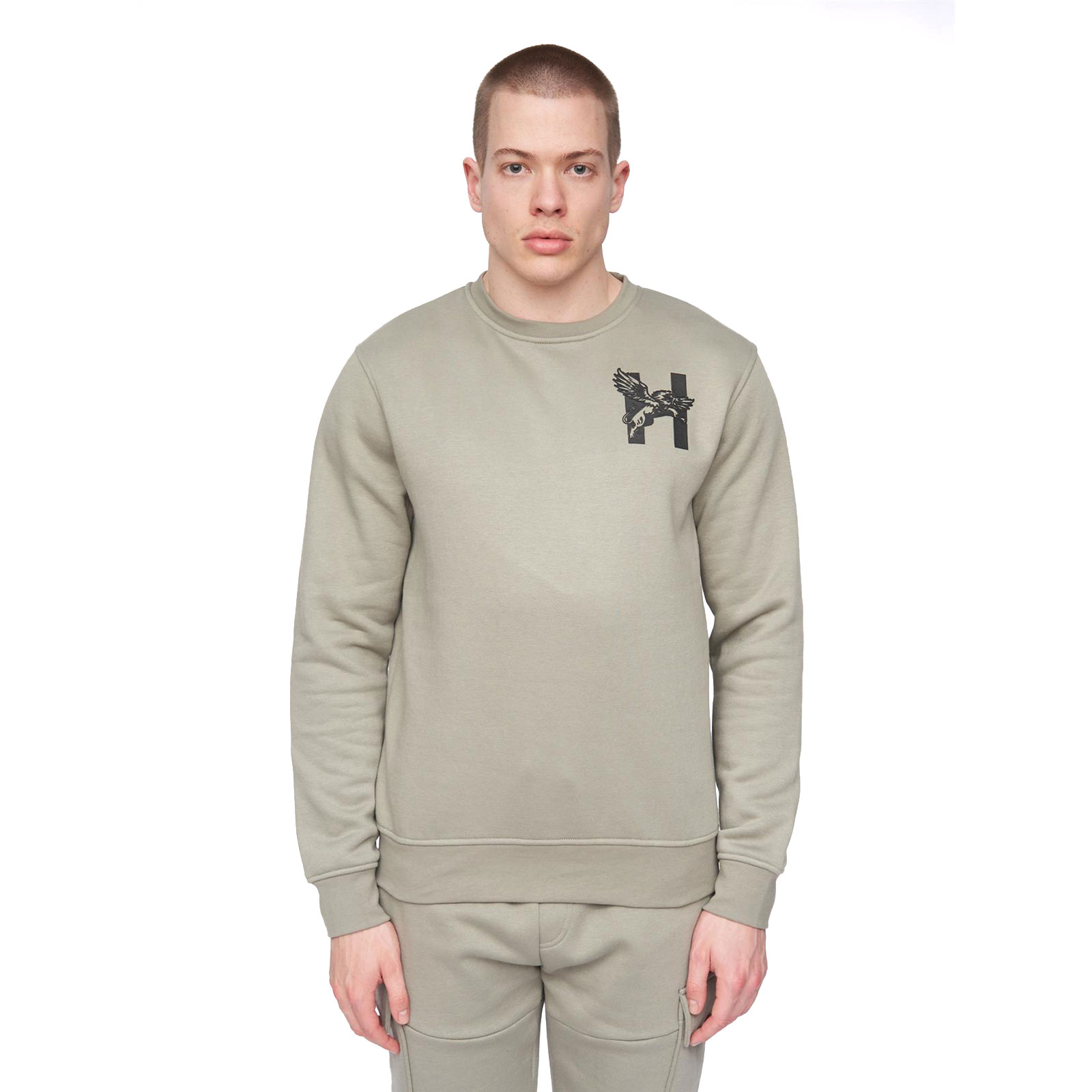 Henleys Moorehen Sweatshirt Men's Trainers, Size L In Dusty Olive