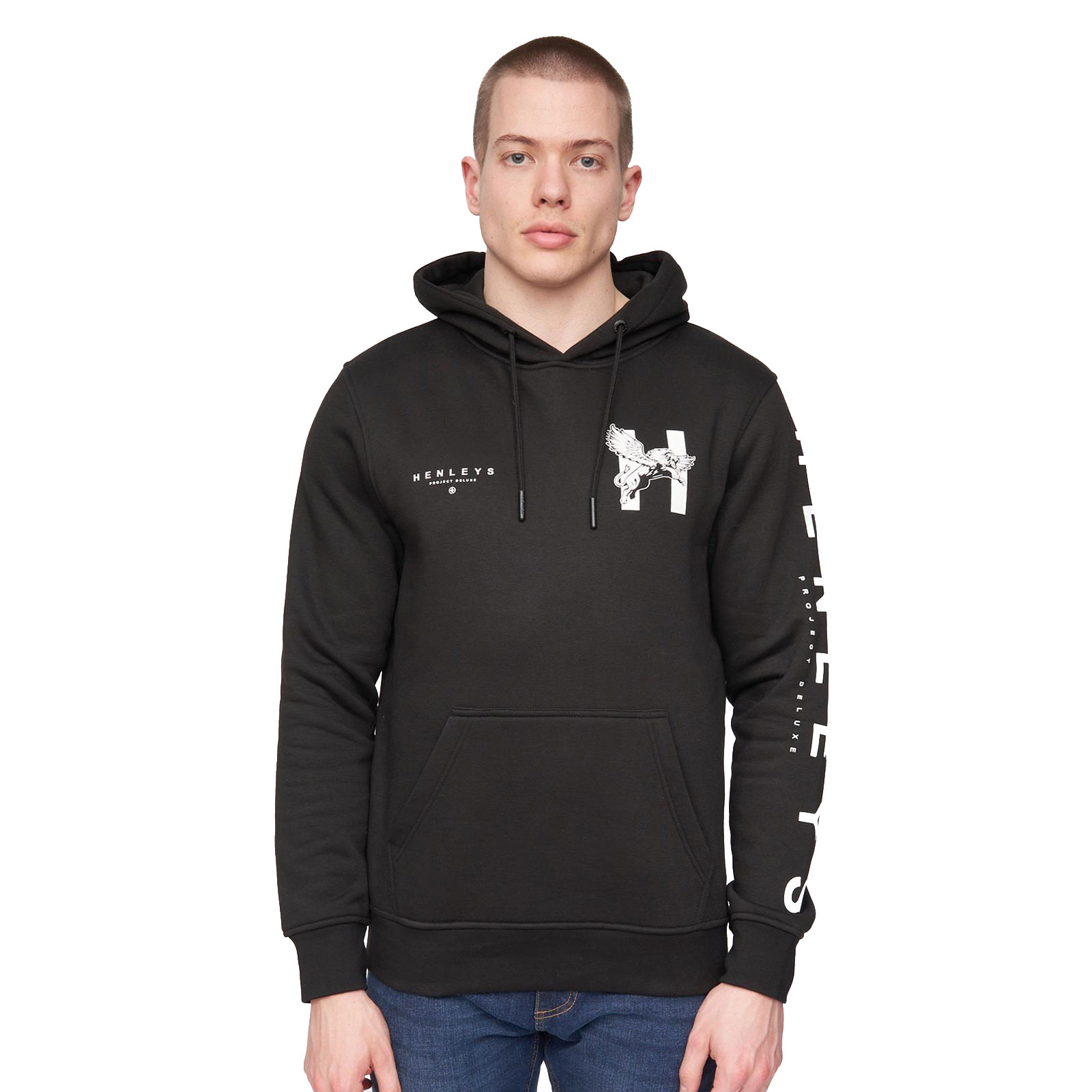 Henleys Kilhen Hoodie Men's | Hoodies  | Black  | UK Size Medium
