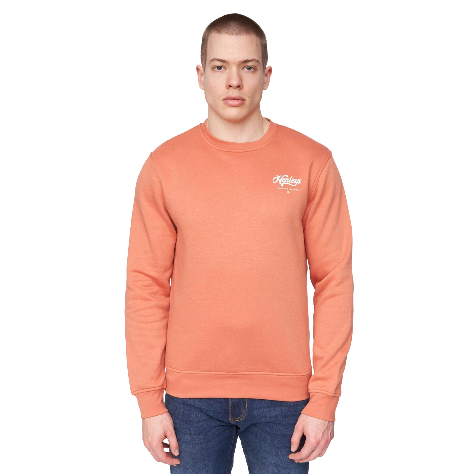 Henleys Scripthen Crew Sweatshirt Men's Trainers, Size L In Brick Red