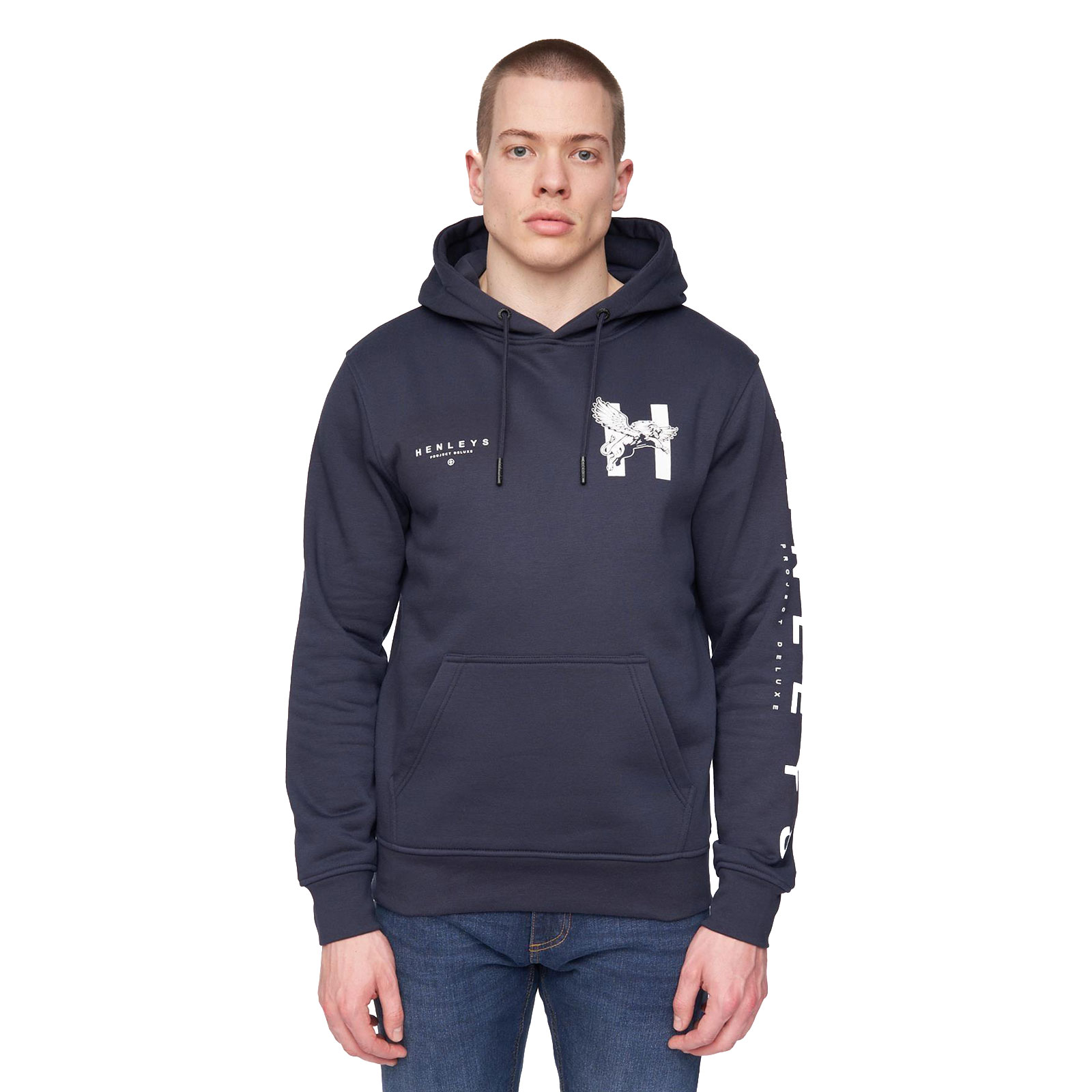 Henleys Kilhen Hoodie Men's | Hoodies  | Navy  | UK Size Large