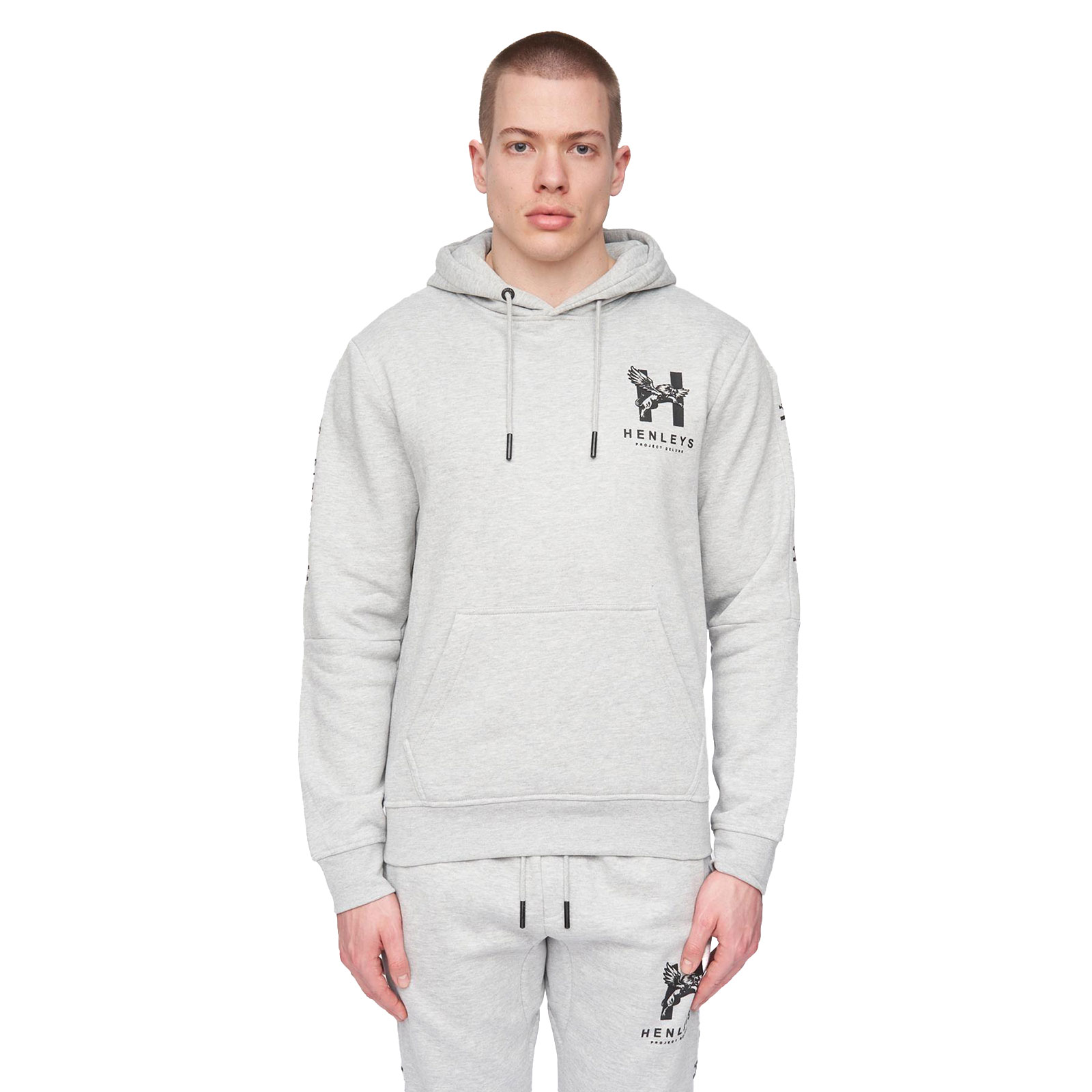 Henleys Tapehen Hoodie Men's | Hoodies  | Grey Marl  | UK Size Medium