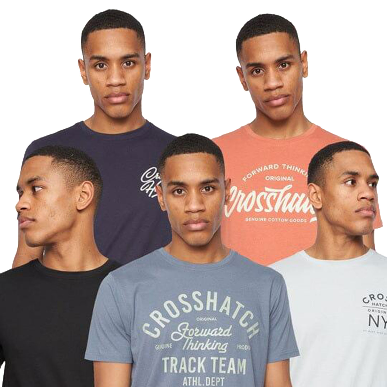 Crosshatch Brandax 5Pk T-Shirts Men's | T-Shirt  | Assorted  | UK Size Small