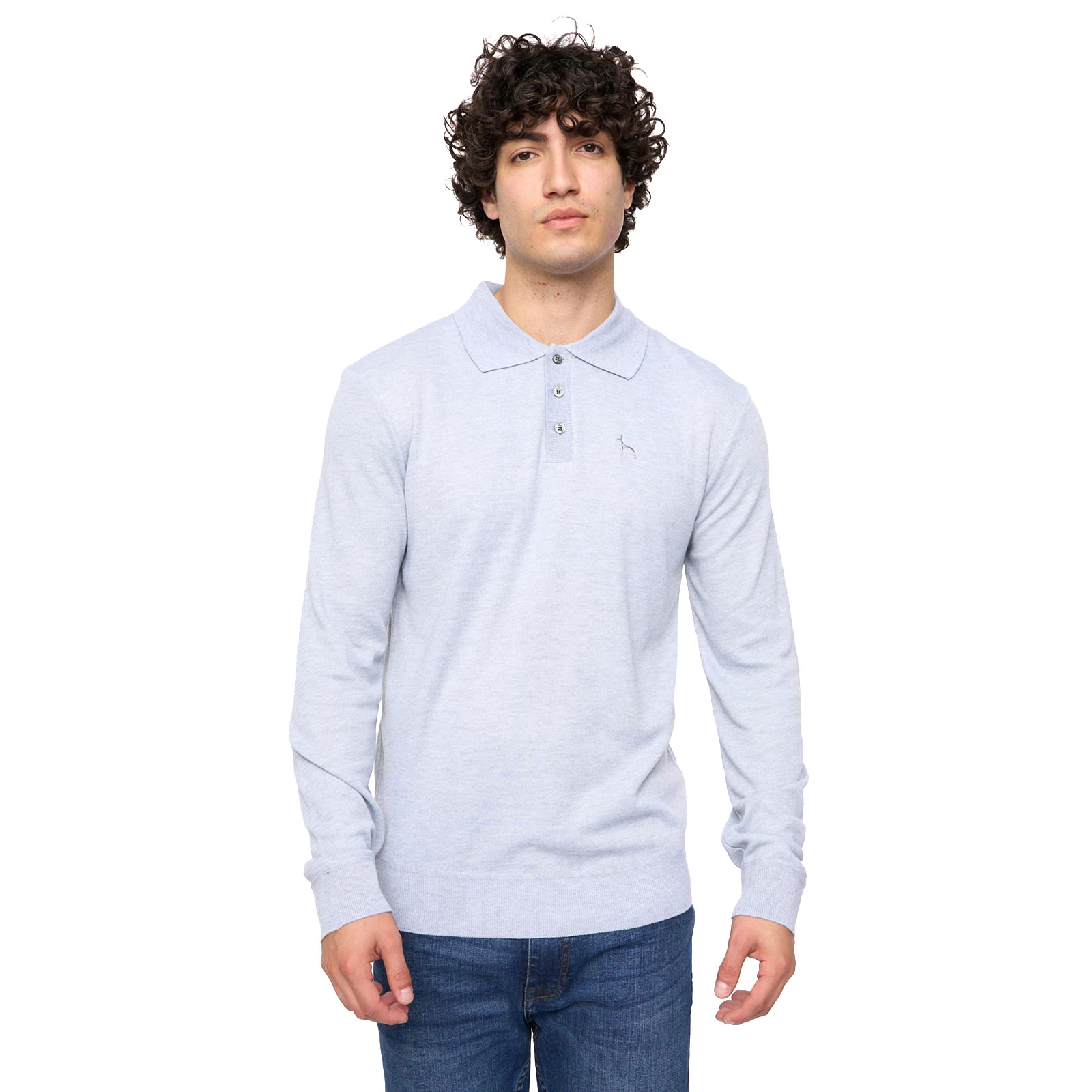 Bewley & Ritch Ashland Polo Knitted Jumper Men's  Colour : Light Grey