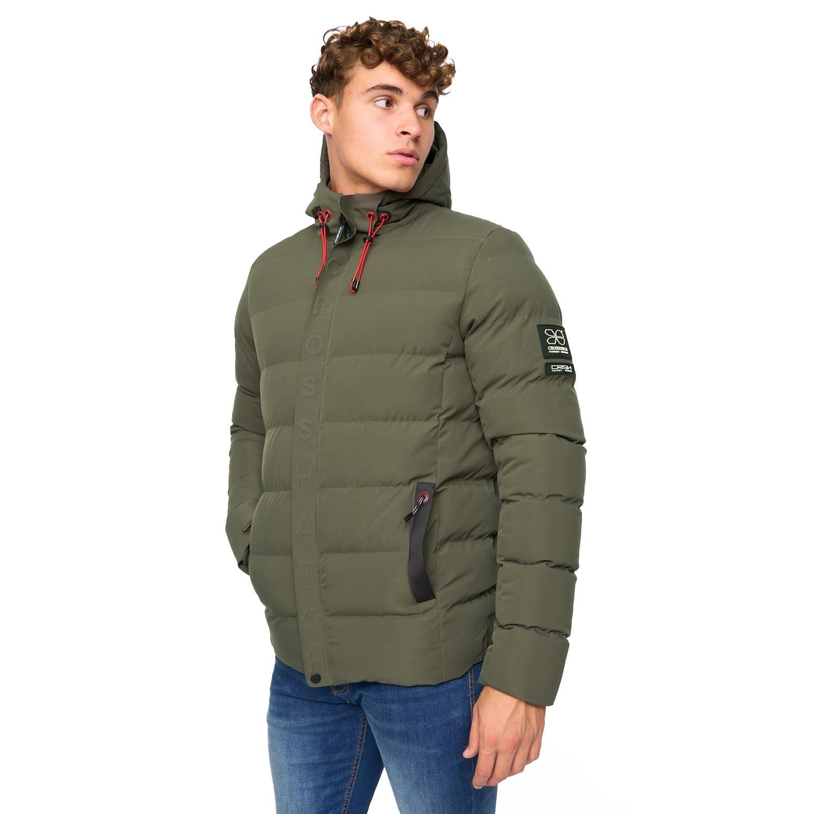 Crosshatch Kampleys Embossed Jacket Men's - Olive - Size S
