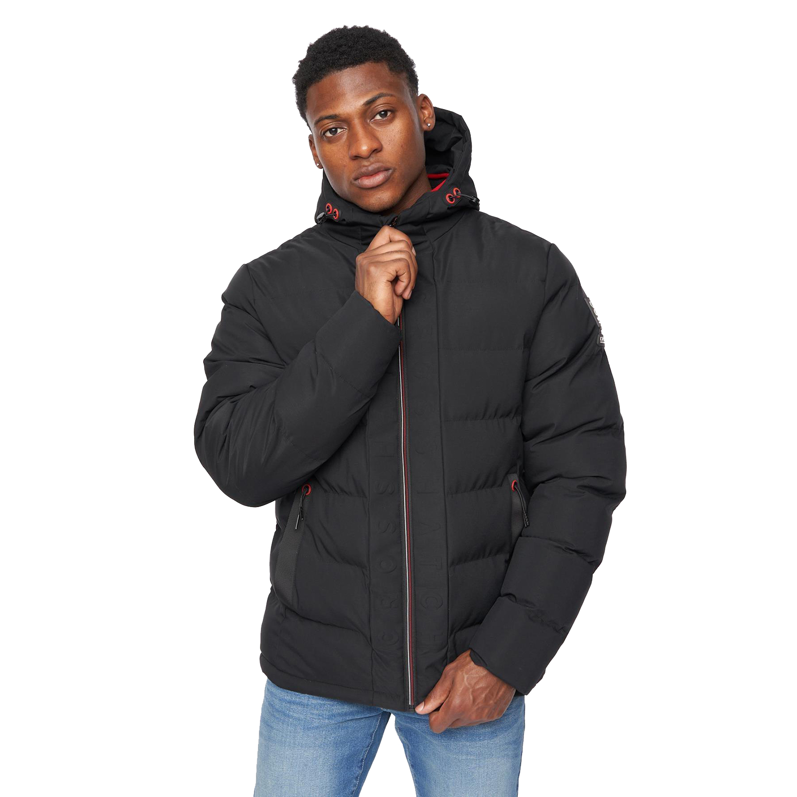 Crosshatch Kampnew Embossed Jacket Men's - Black - Size XXL