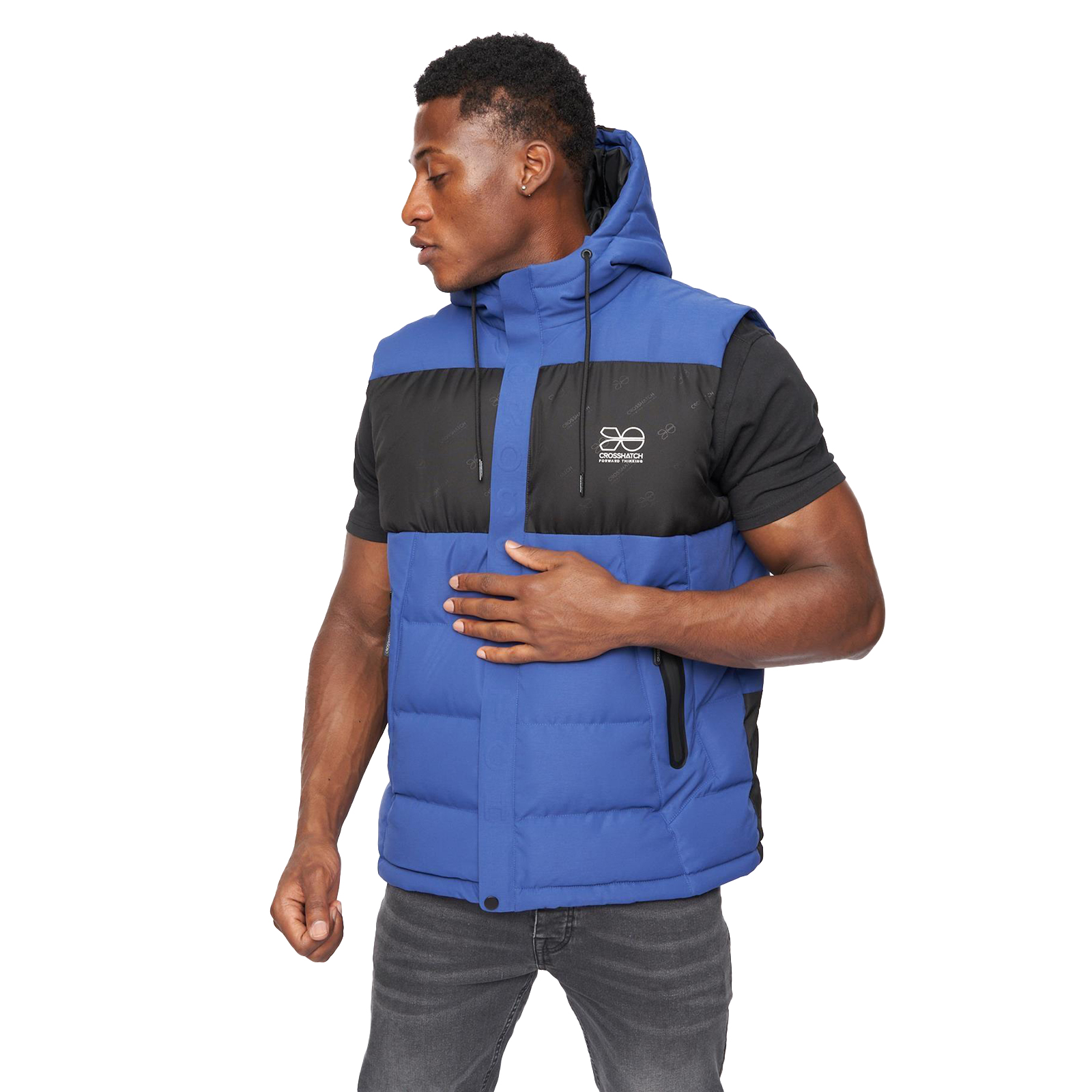 Crosshatch Kremlins Embossed Gilet Men's Trainers, Size S In Blue