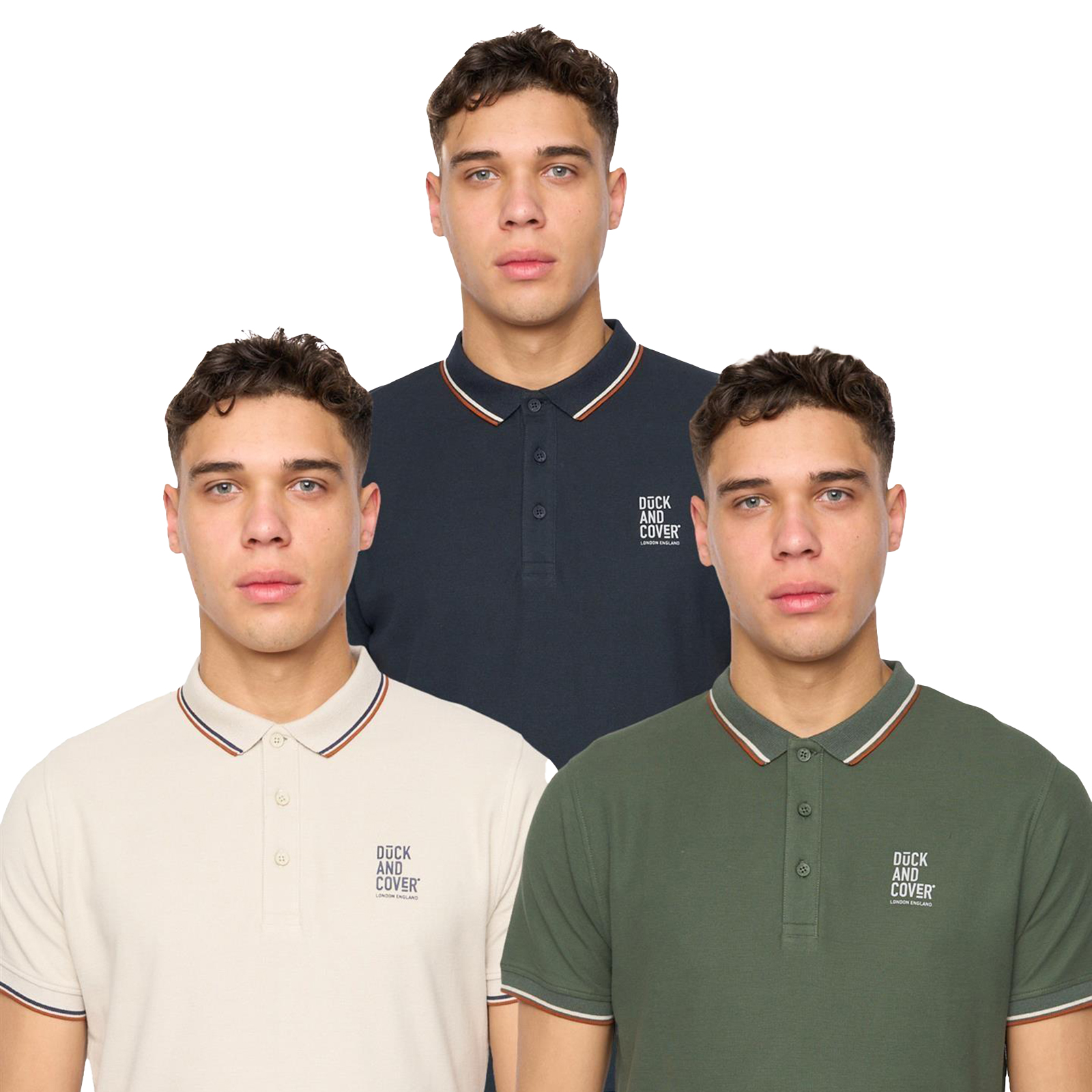 Duck And Cover Melports 3Pk Polo Shirts Men's  Colour : Assorted