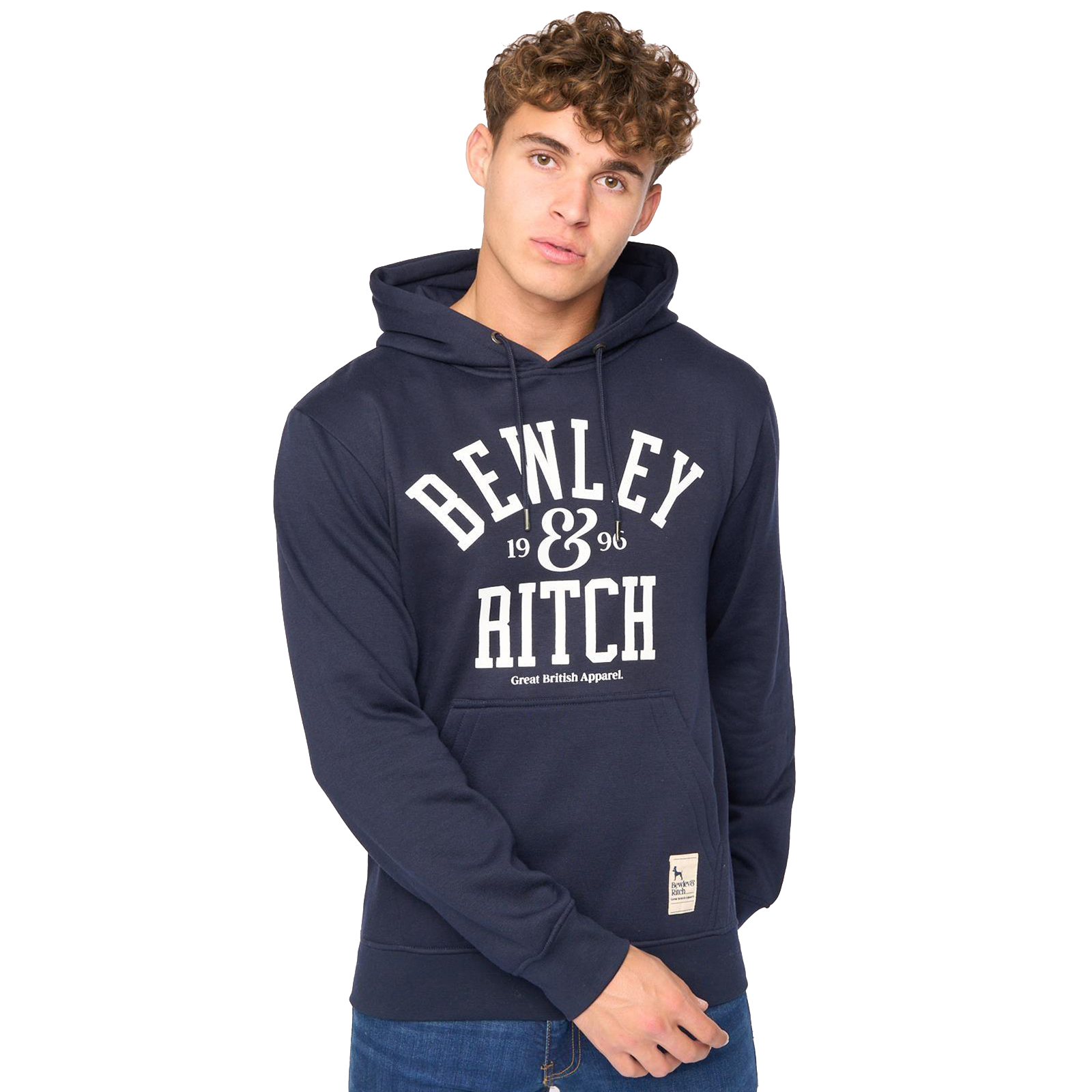 Bewley & Ritch Nuford Hoodie Men's - Adult - Navy | Hoodies  | Navy  | UK Size Large
