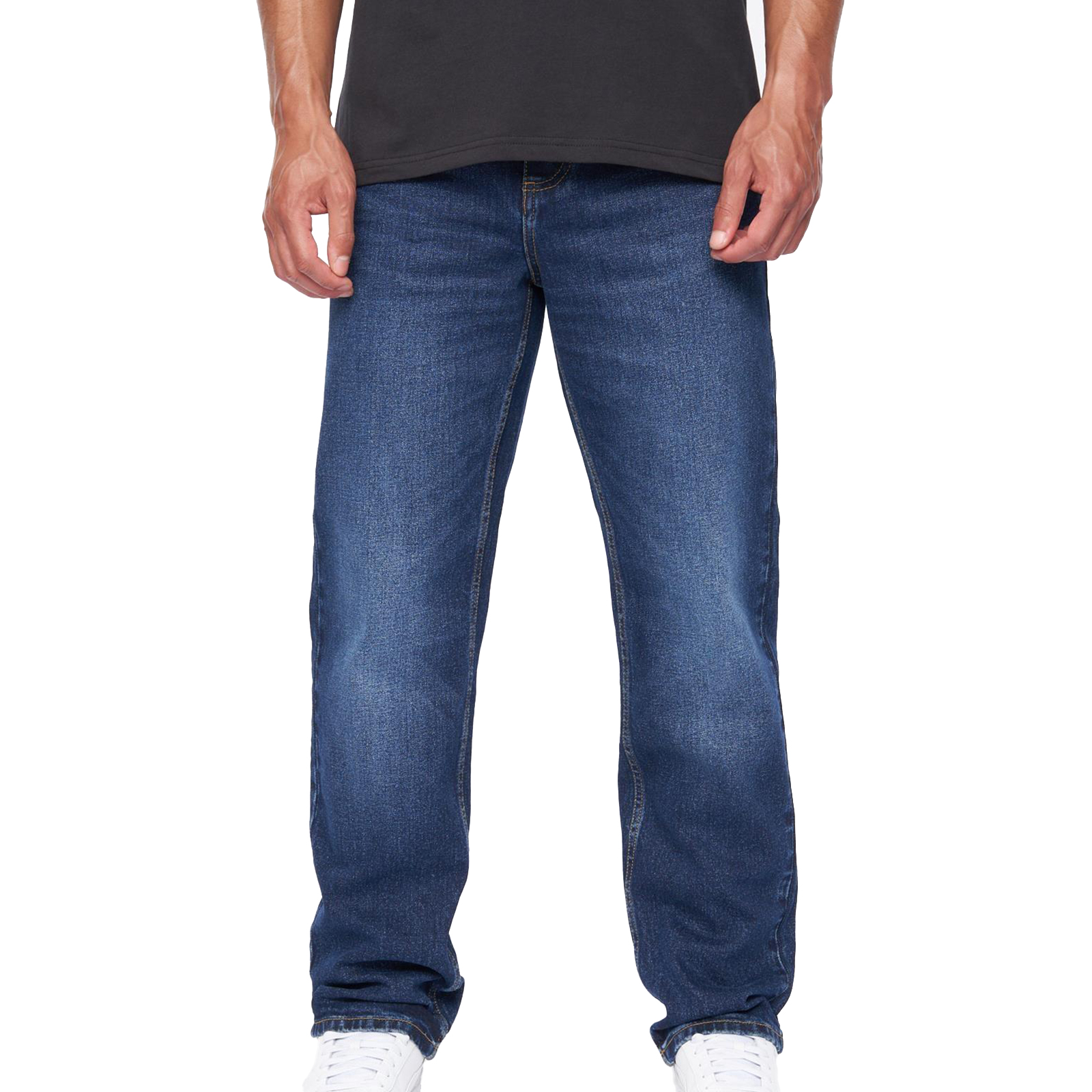 Duck And Cover Rushawn Relaxed Fit Jeans Mid Wash Trainers  Size:  Colour : Navy / Mid Wash  Men's W38 L30