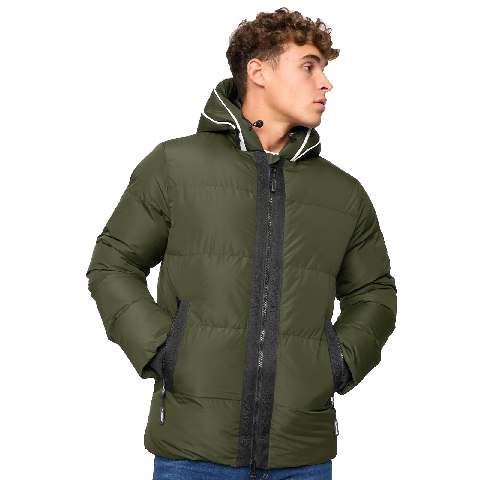 Crosshatch Sandbox Hooded Jacket Men's - Olive - Size XXL