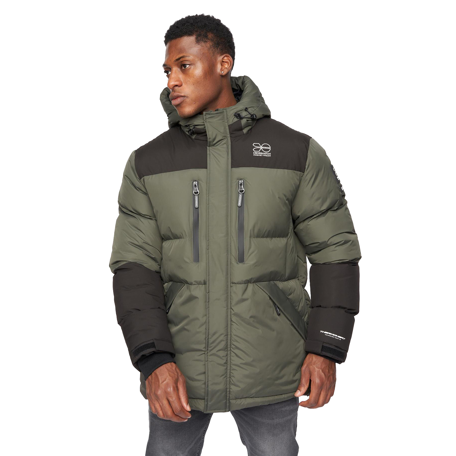 Crosshatch Squadage Panel Jacket Men's - Olive - Size M
