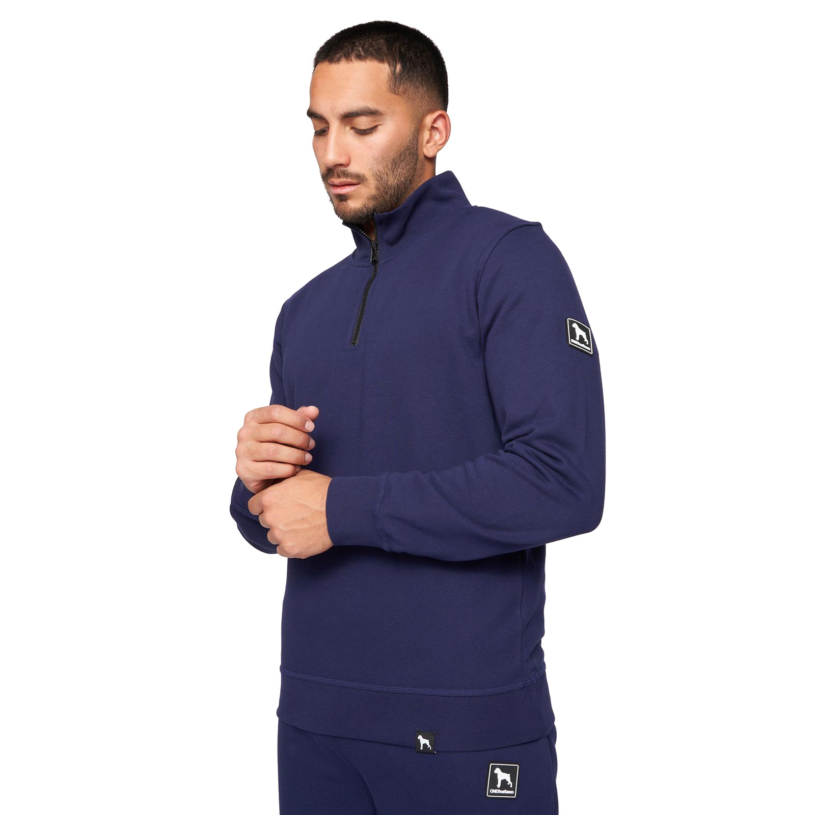 One True Saxon Dexon Men's Quarter Zip Hoodie - Adult - Navy | Hoodies  | Navy  | UK Size Small