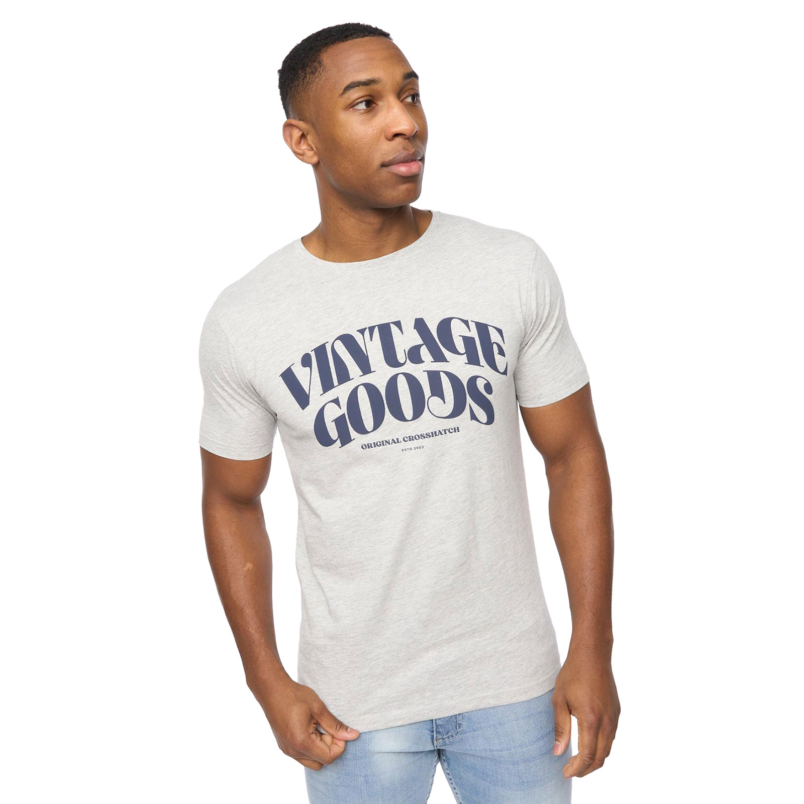 Crosshatch Wilsby Men's T-Shirt | T-Shirt  | Grey Marl  | UK Size Small
