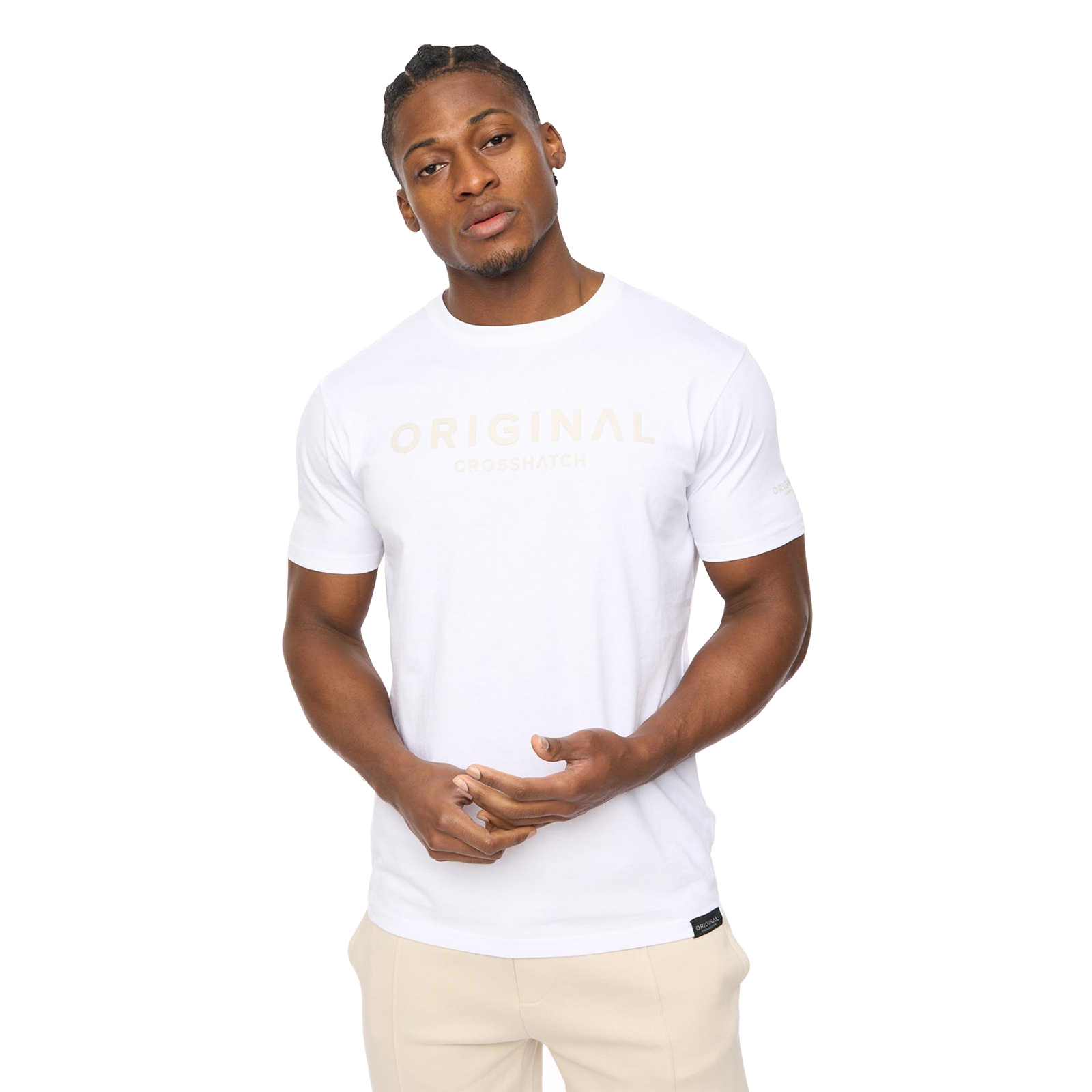Crosshatch Bardon Men's T-Shirt | T-Shirt  | White  | UK Size Medium