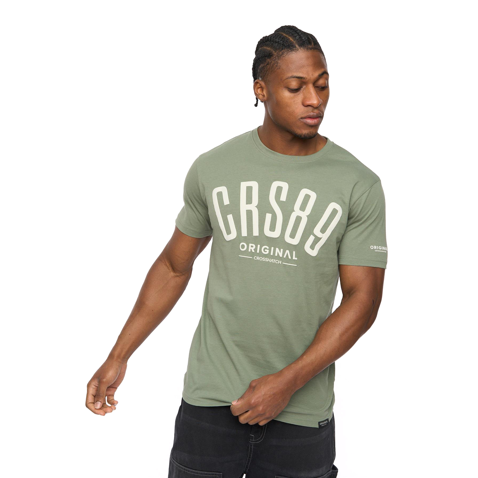 Crosshatch Hallfell Men's T-Shirt | T-Shirt  | Olive / Green  | UK Size Medium