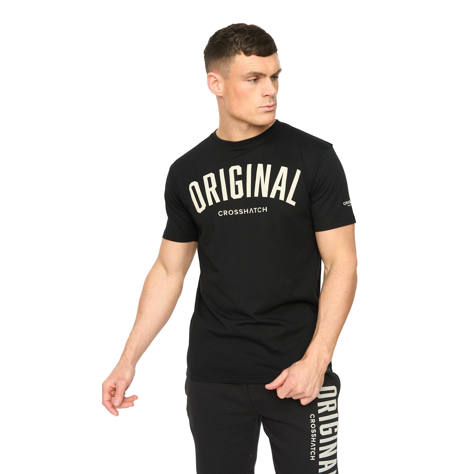 Crosshatch Kensby Men's T-Shirt | T-Shirt  | Black  | UK Size Small