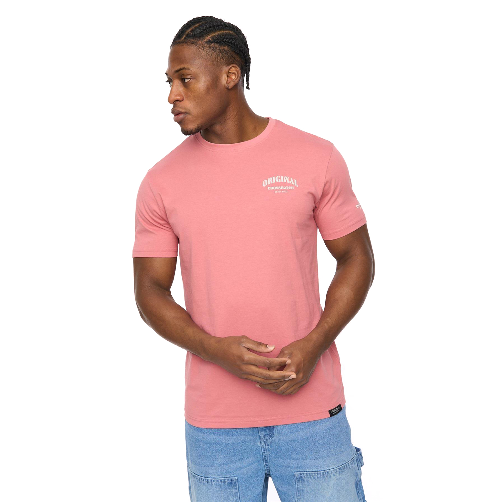 Crosshatch Labstock Men's T-Shirt | T-Shirt  | Pink  | UK Size Medium