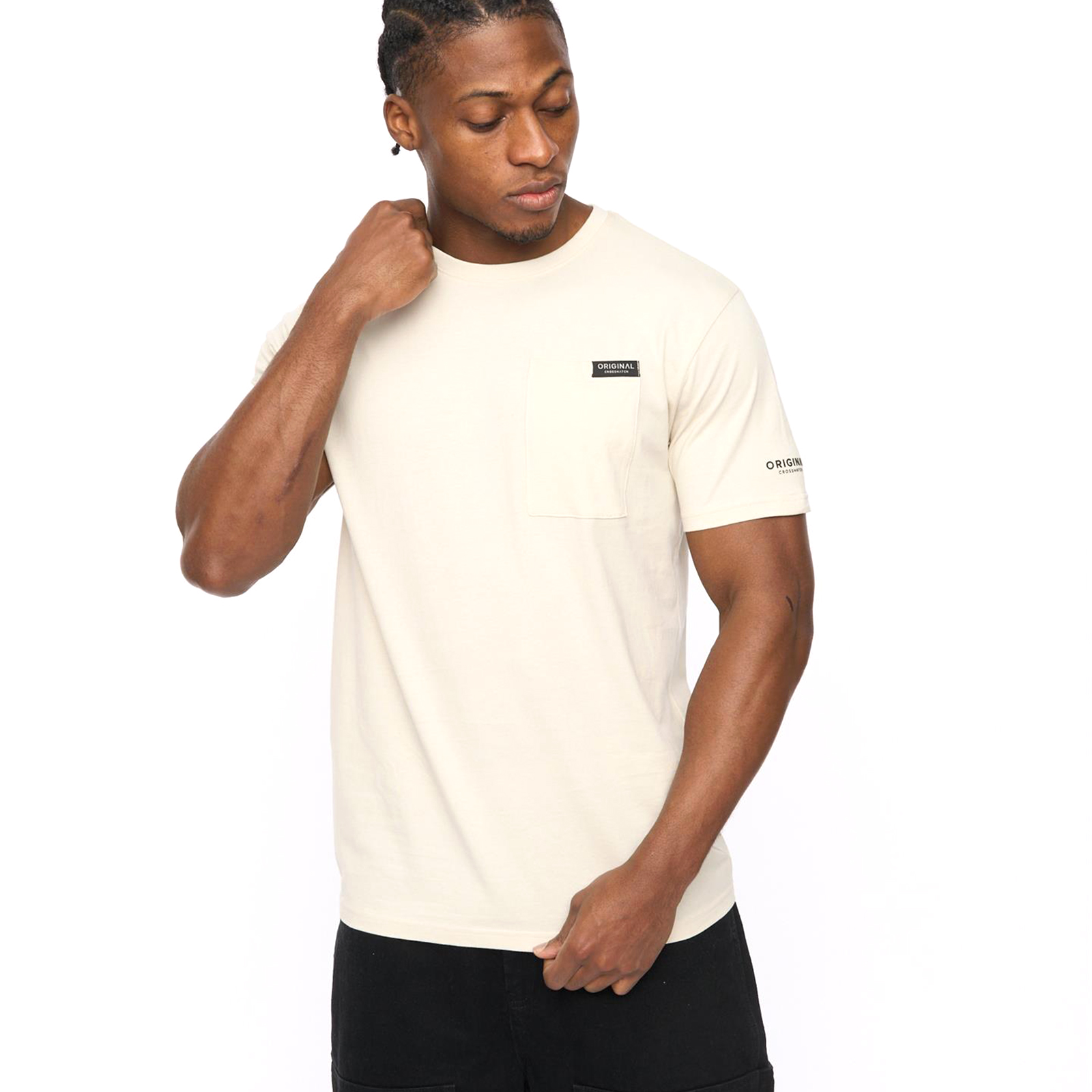 Crosshatch Portville Men's T-Shirt | T-Shirt  | Neutral / Off White  | UK Size XL